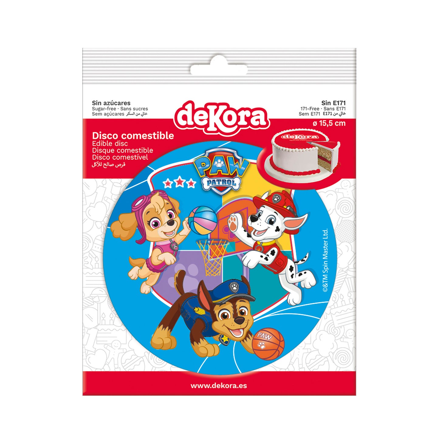 DISCO COMESTÍVEL DECORAR BOLOS PAW PATROL ZERO 15,5CM