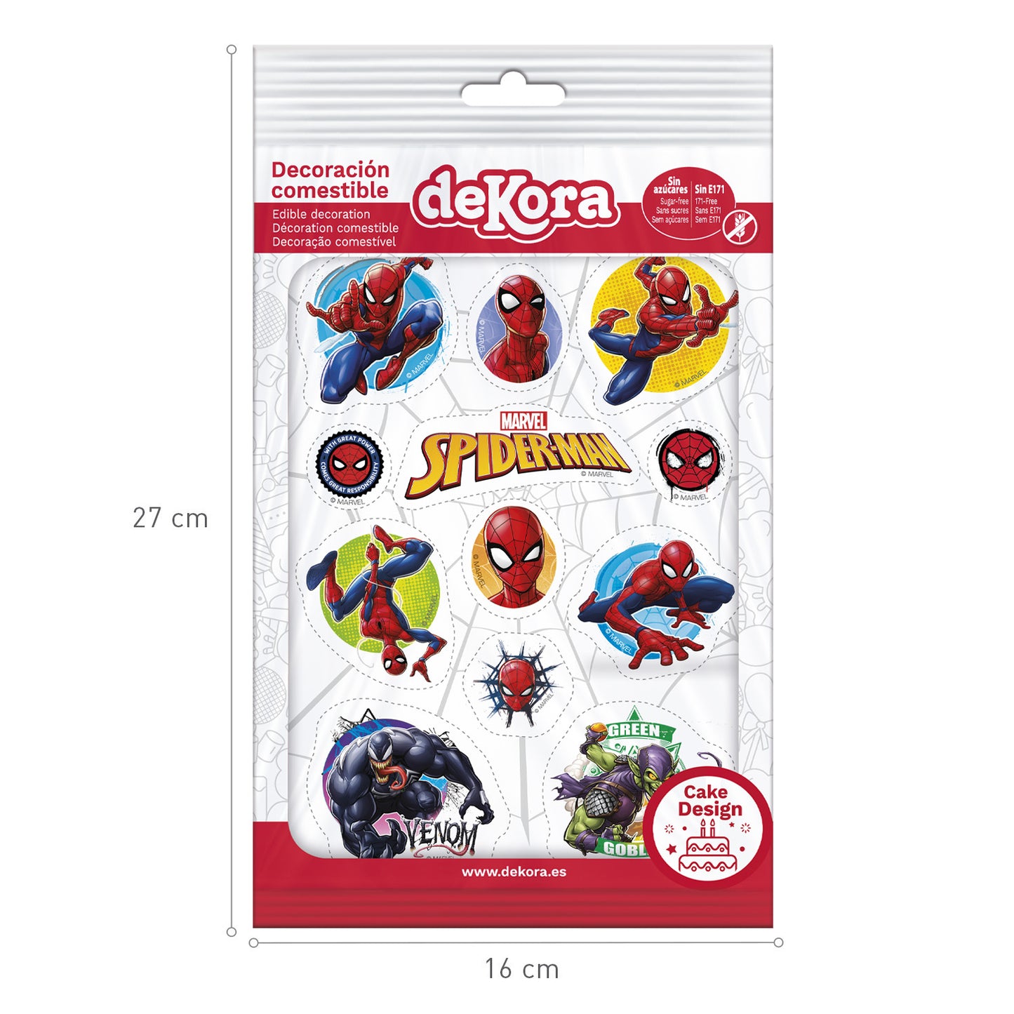 DECORACIÓN COMESTIBLE RECORTABLE SPIDER-MAN ZERO