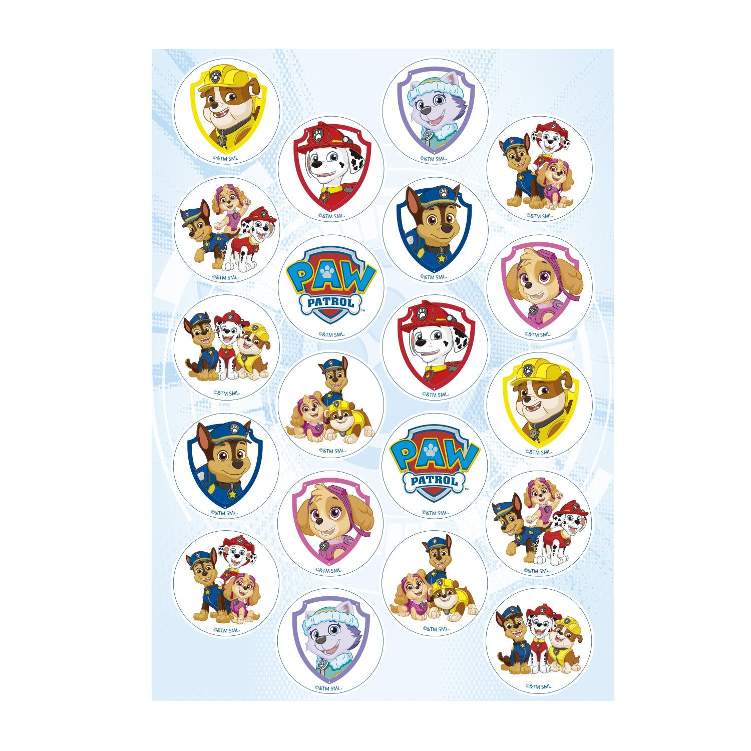MINI DISQUES COMESTIBLES PAW PATROL Ø 3.4CM ZERO