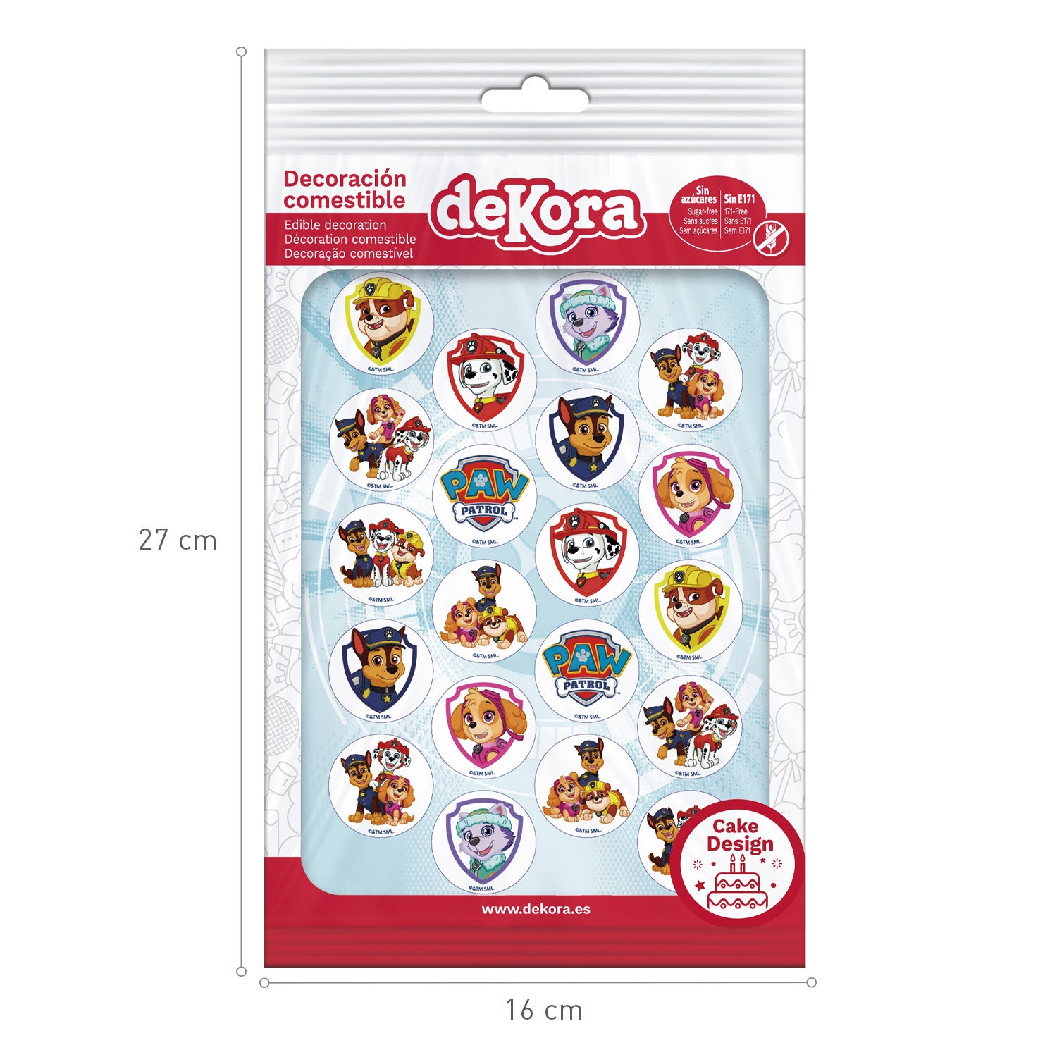 MINI DISQUES COMESTIBLES PAW PATROL Ø 3.4CM ZERO