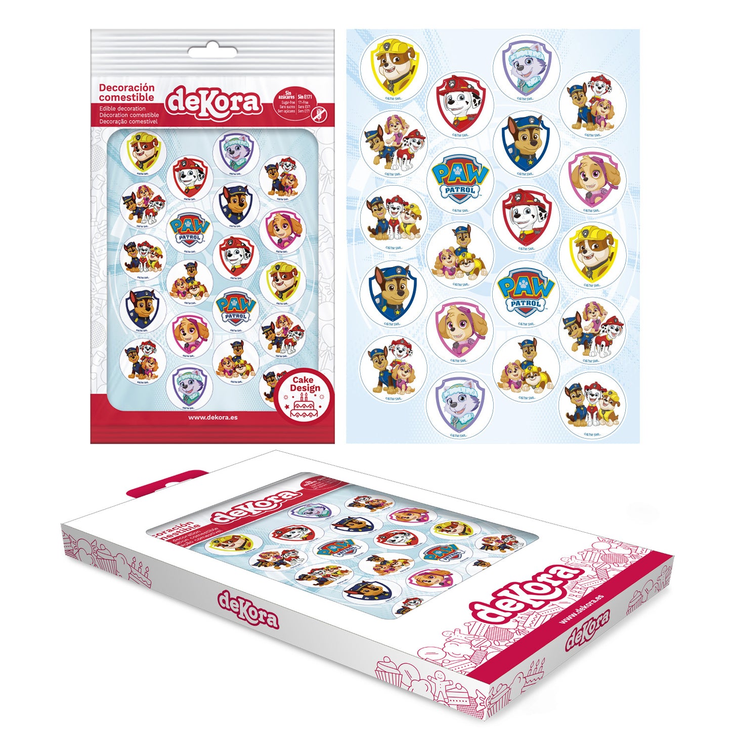 MINI DISQUES COMESTIBLES PAW PATROL Ø 3.4CM ZERO