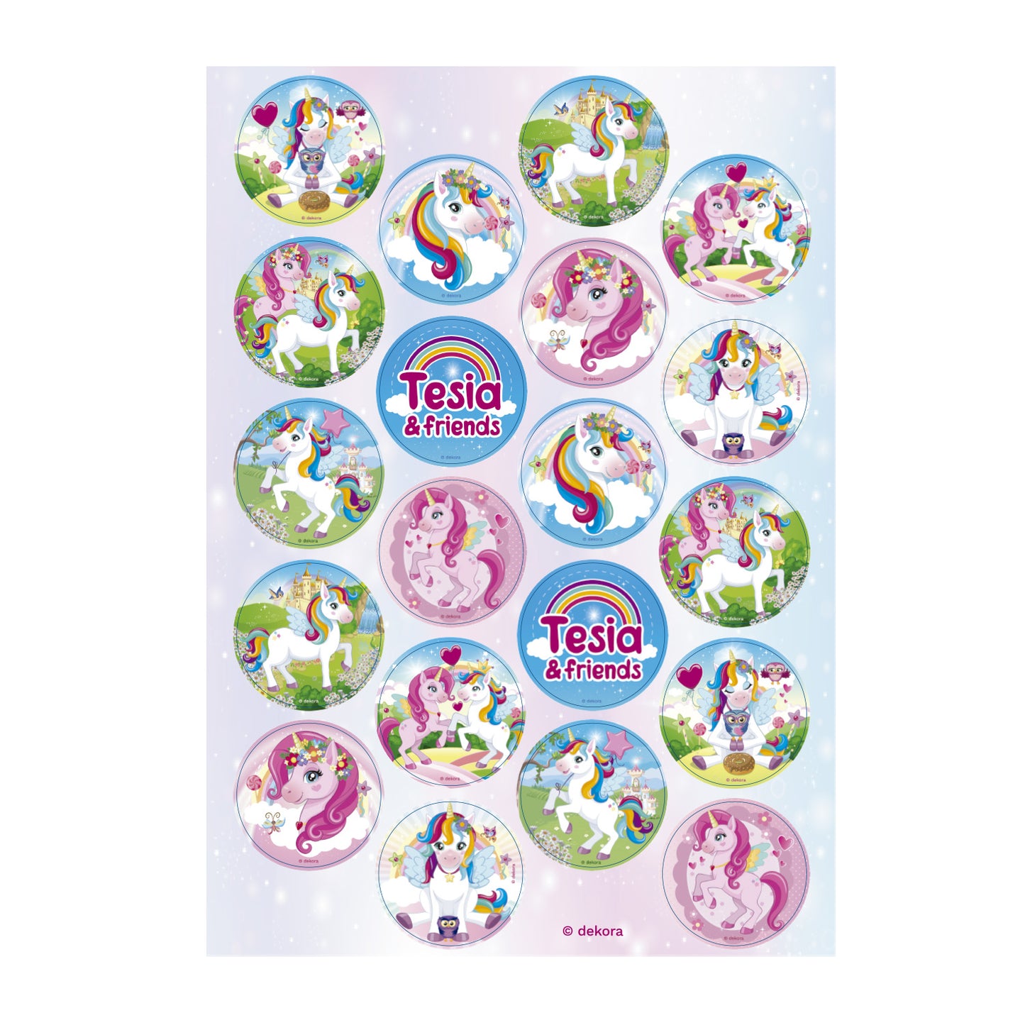 MINI DISQUES COMESTIBLES LICORNE TESIA Ø 3.4CM ZERO