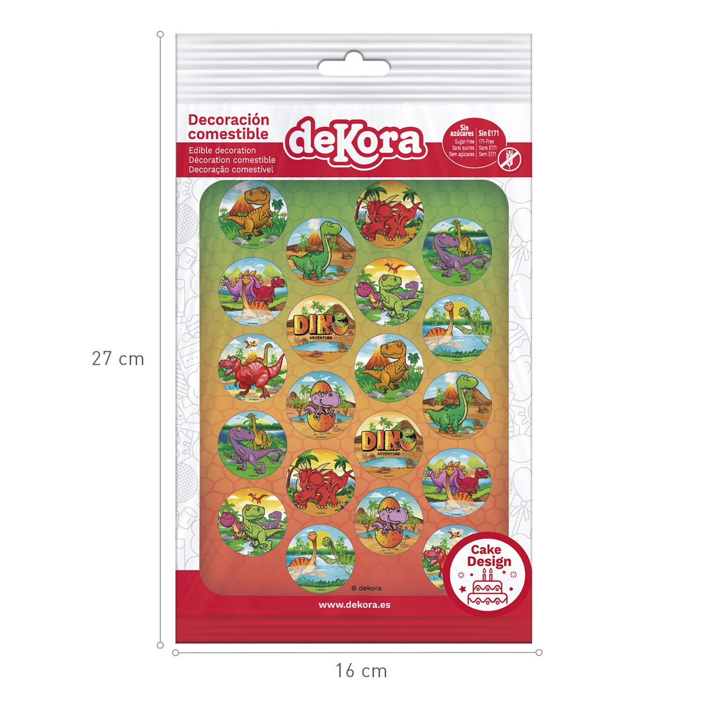 DINOSAUR MINI EDIBLE DISCS Ø 3.4CM ZERO