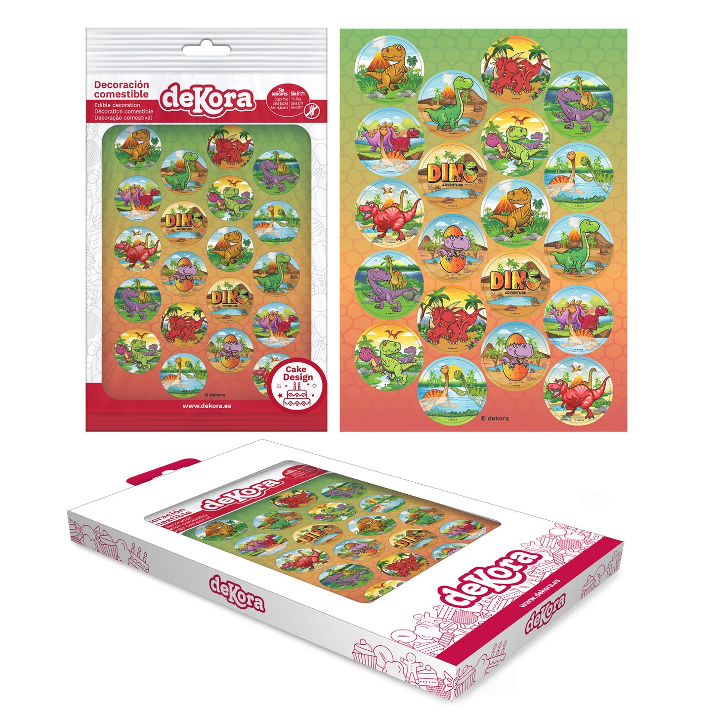 DINOSAUR MINI EDIBLE DISCS Ø 3.4CM ZERO