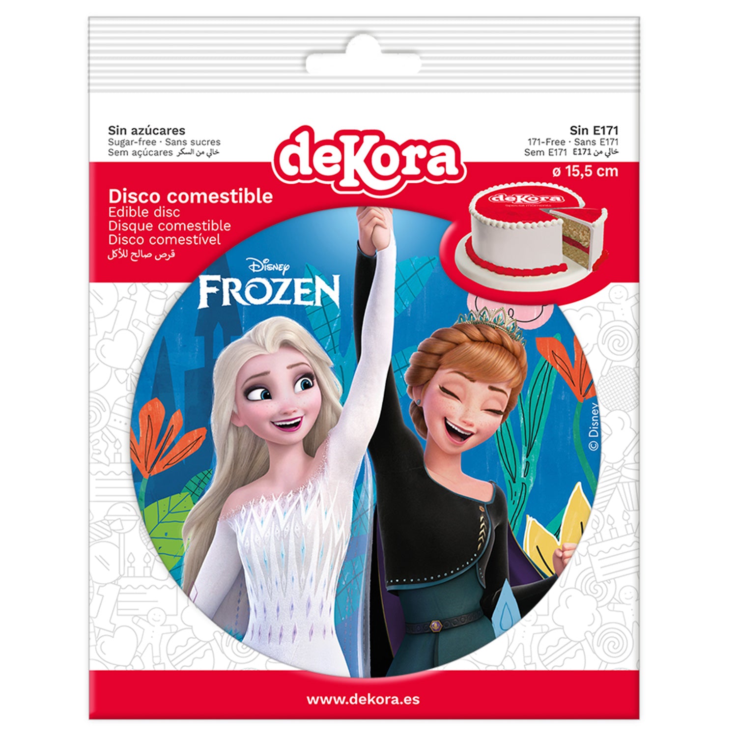 DISCO COMESTIVEL DECORAR BOLOS FROZEN ZERO Ø 15,5CM