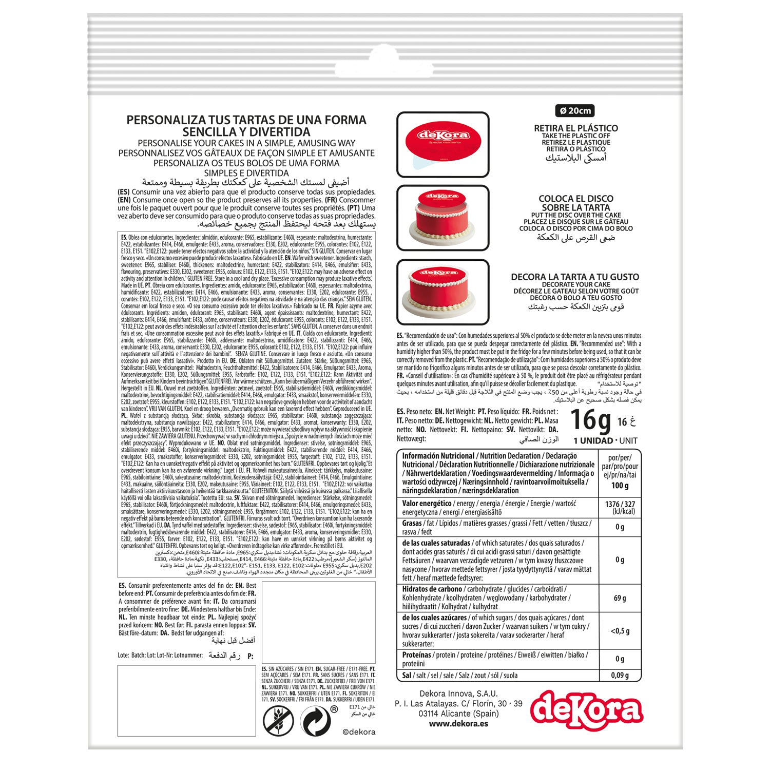 DISCO COMESTIBLE TARTA FÚTBOL ZERO 15,5CM