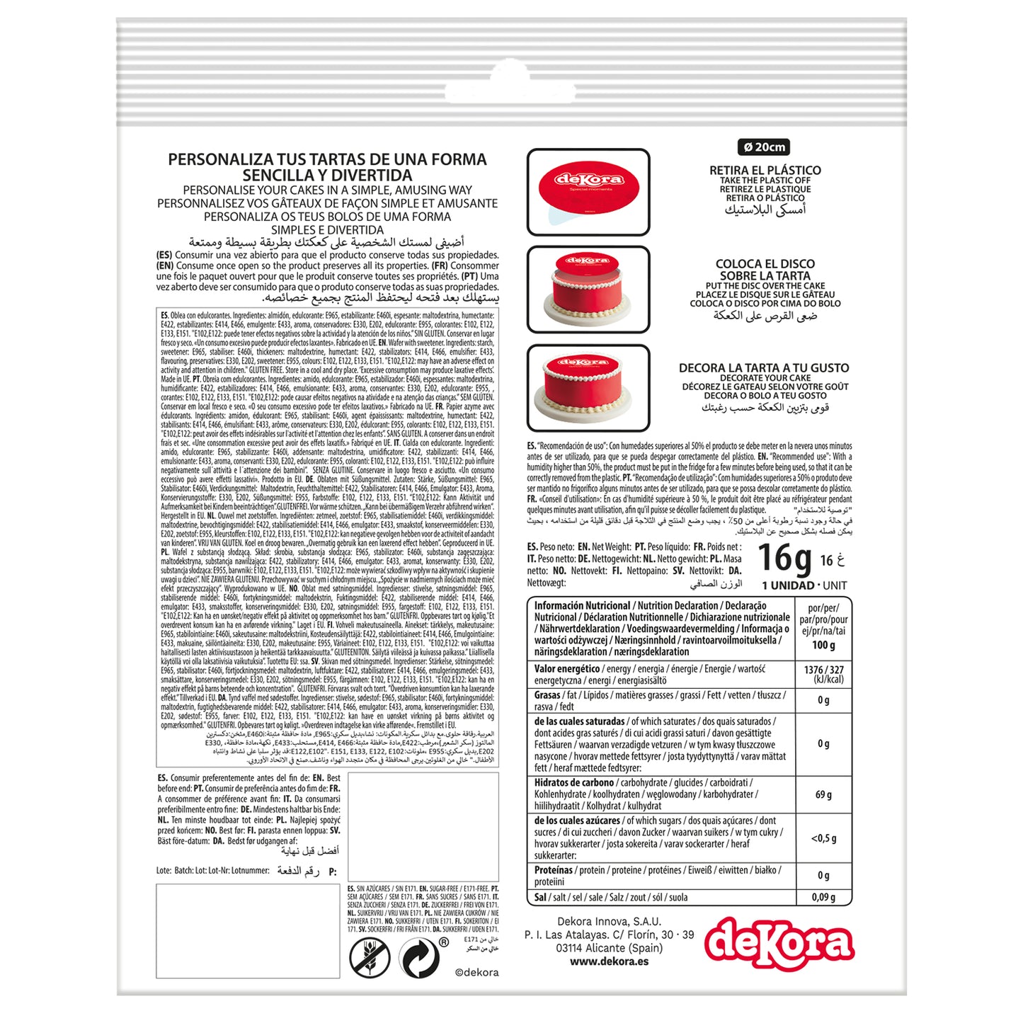 DISCO COMESTIBLE TARTA FÚTBOL ZERO 15,5CM