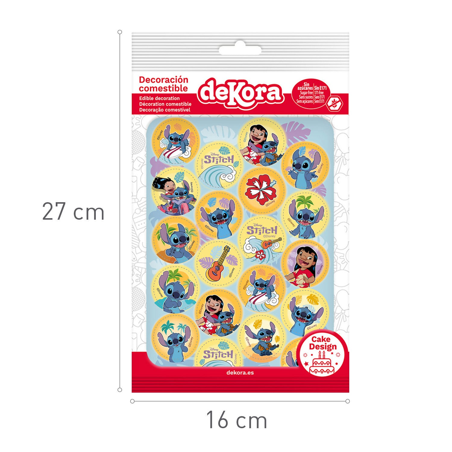MINI DISCOS COMESTIBLES STITCH Ø 3,4CM ZERO A5
