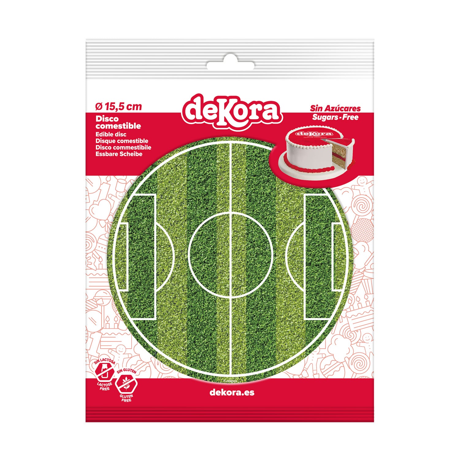 DISCO COMESTIBLE TARTA CAMPO DE FÚTBOL 15.5CM