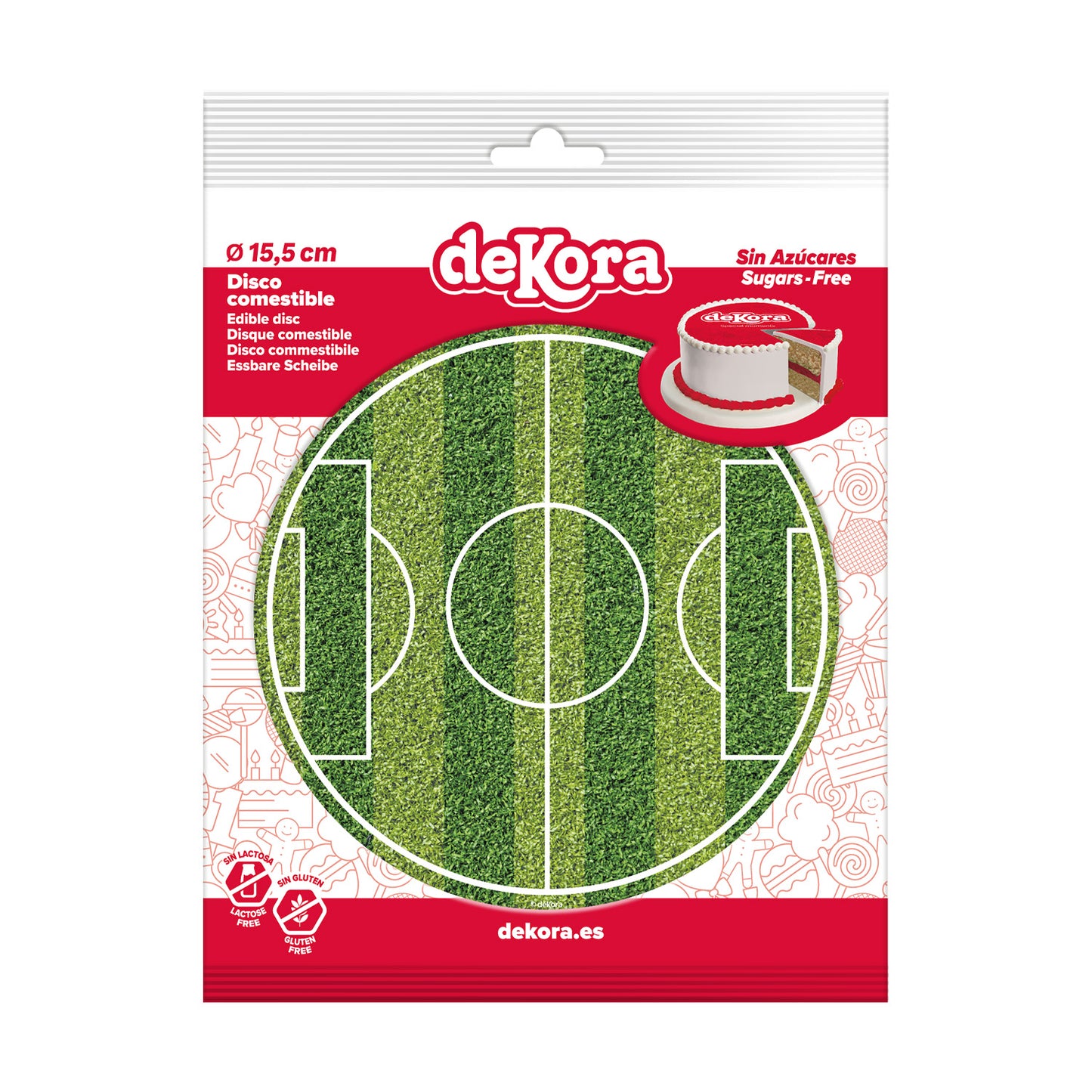 DISCO COMESTIBLE TARTA CAMPO DE FÚTBOL 15.5CM