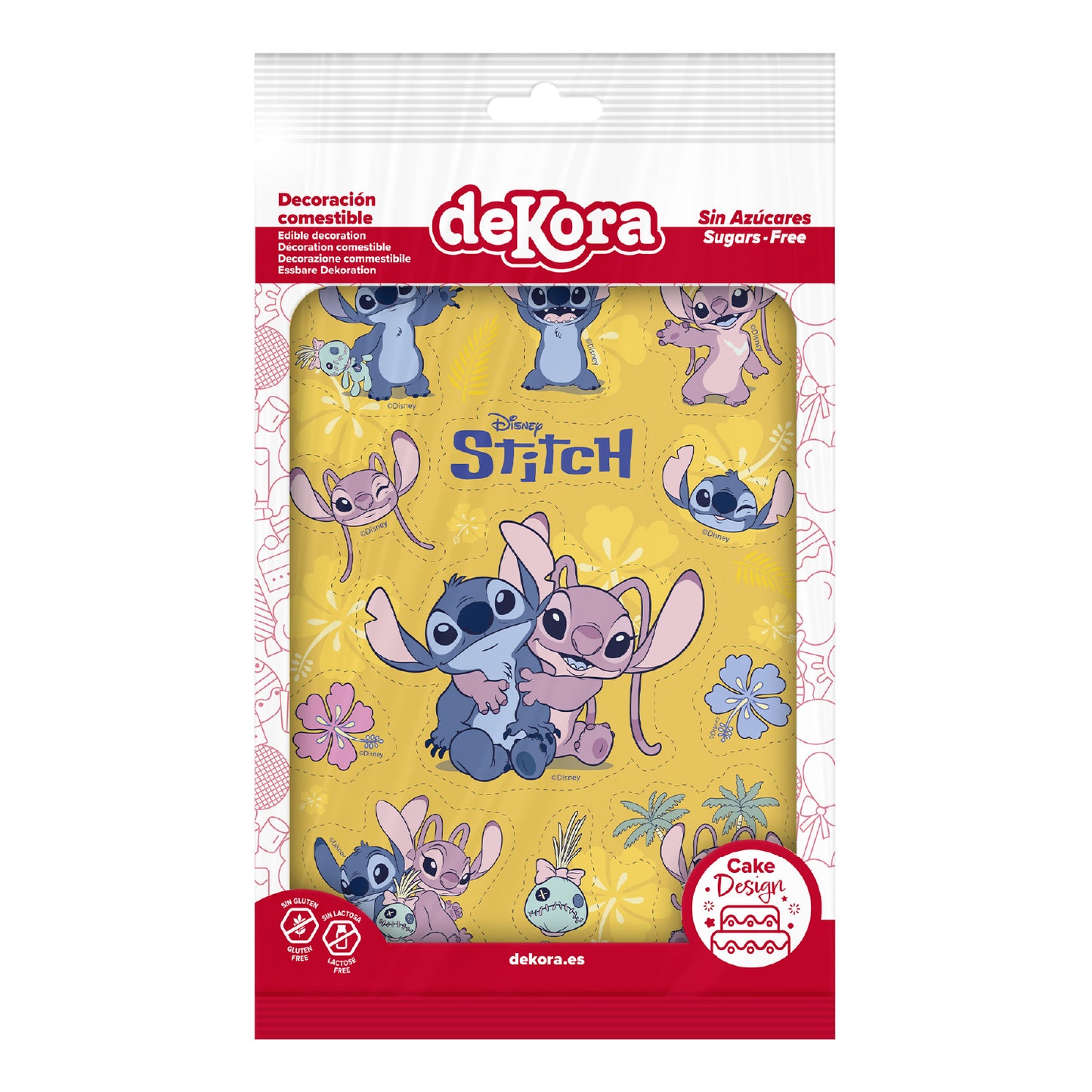DECORAÇAO COMESTÍVEL PARA RECORTAR STITCH E ANGEL A5