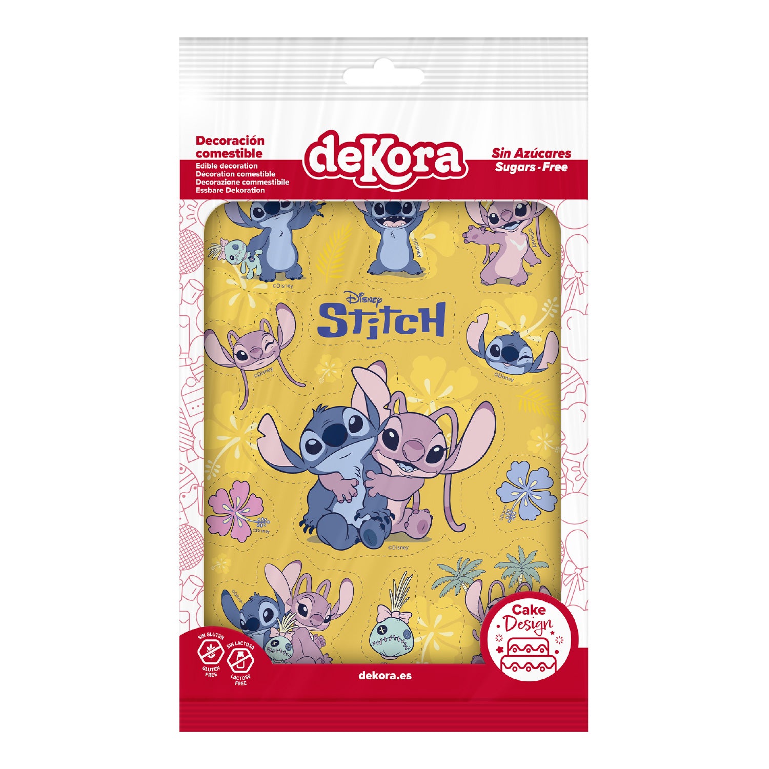 DÈCORATION COMESTIBLE À DÉCOUPER STITCH ET ANGEL A5
