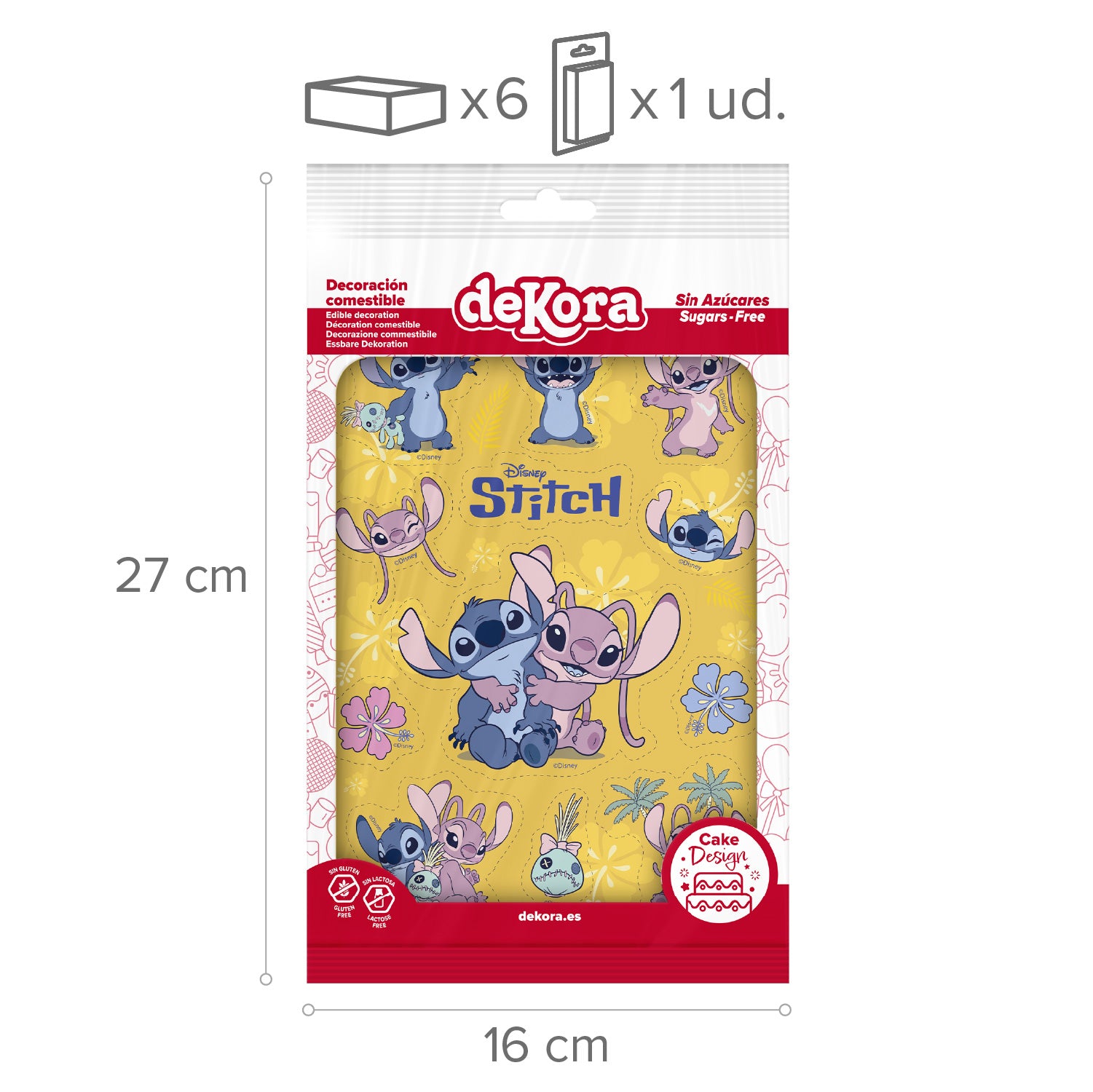 DECORAÇAO COMESTÍVEL PARA RECORTAR STITCH E ANGEL A5