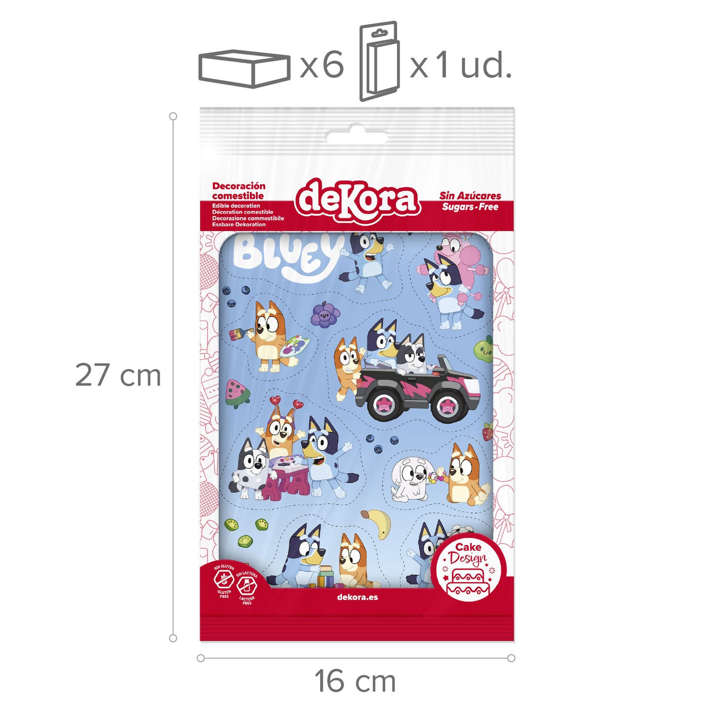 DECORACION COMESTIBLE RECORTABLE BLUEY Y BINGO A5
