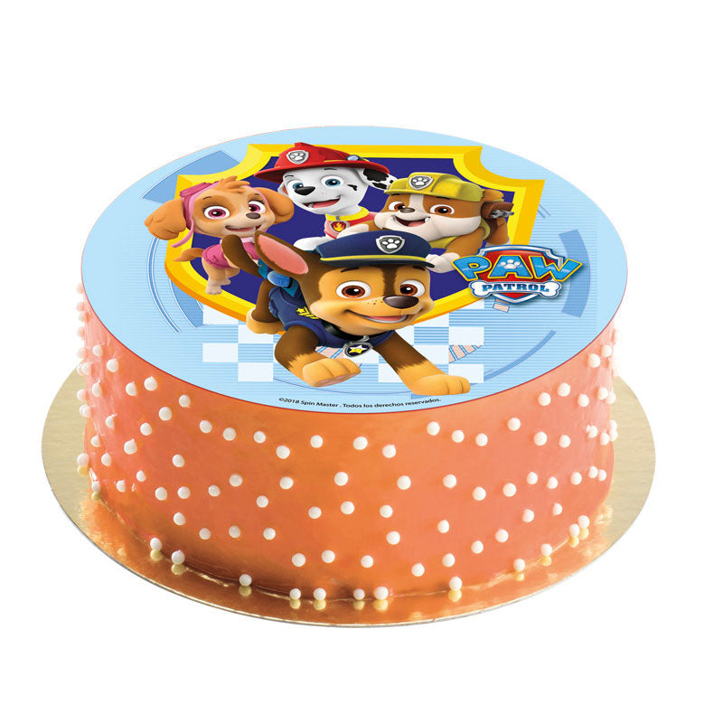 DISCO COMESTIBLE PARA TARTAS PATRULLA CANINA 20CM