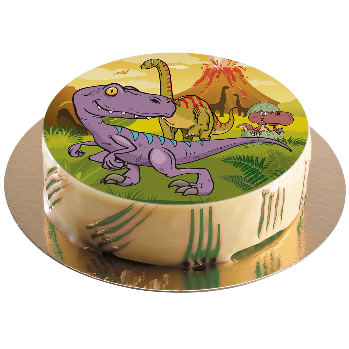 DINOSAUR CAKE DECORATING EDIBLE DISC Ø  20CM ZERO
