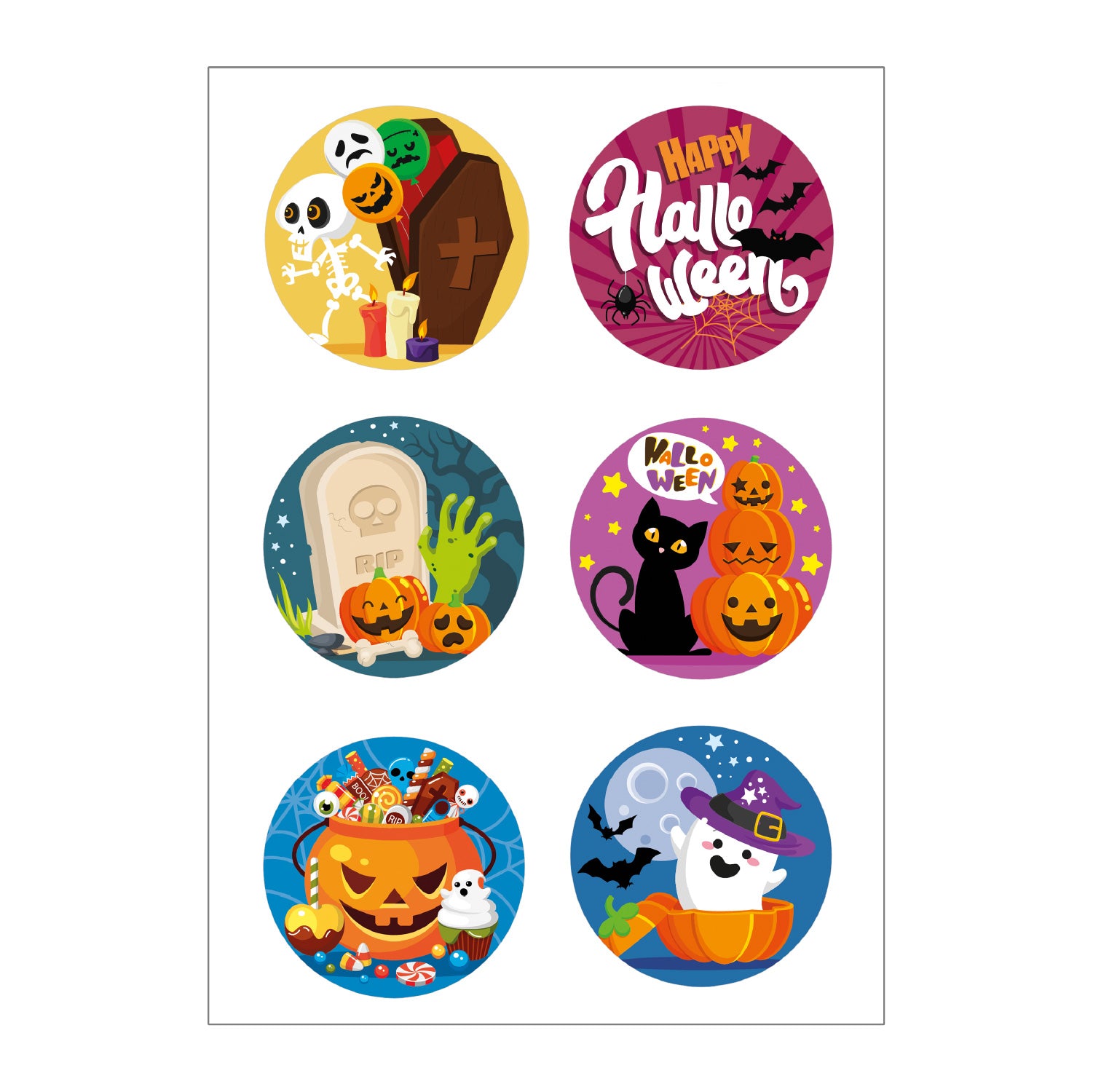 MIX DISCOS COMESTIBLES HALLOWEEN ZERO 6U Ø 5,8CM A5