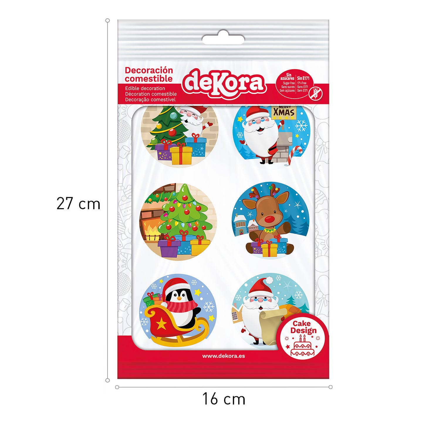MIX DISQUES COMESTIBLES NOËL 12U Ø 5,8CM