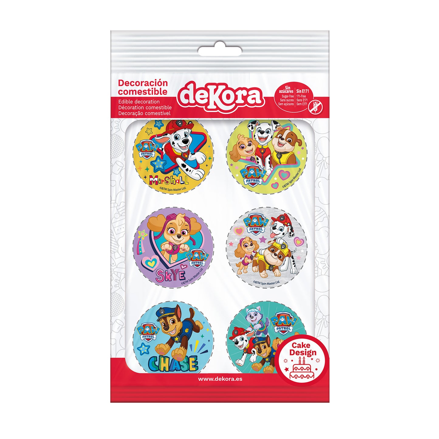 MIX DISCOS COMESTIBLES PATRULLA CANINA ZERO 6U Ø 5,8CM