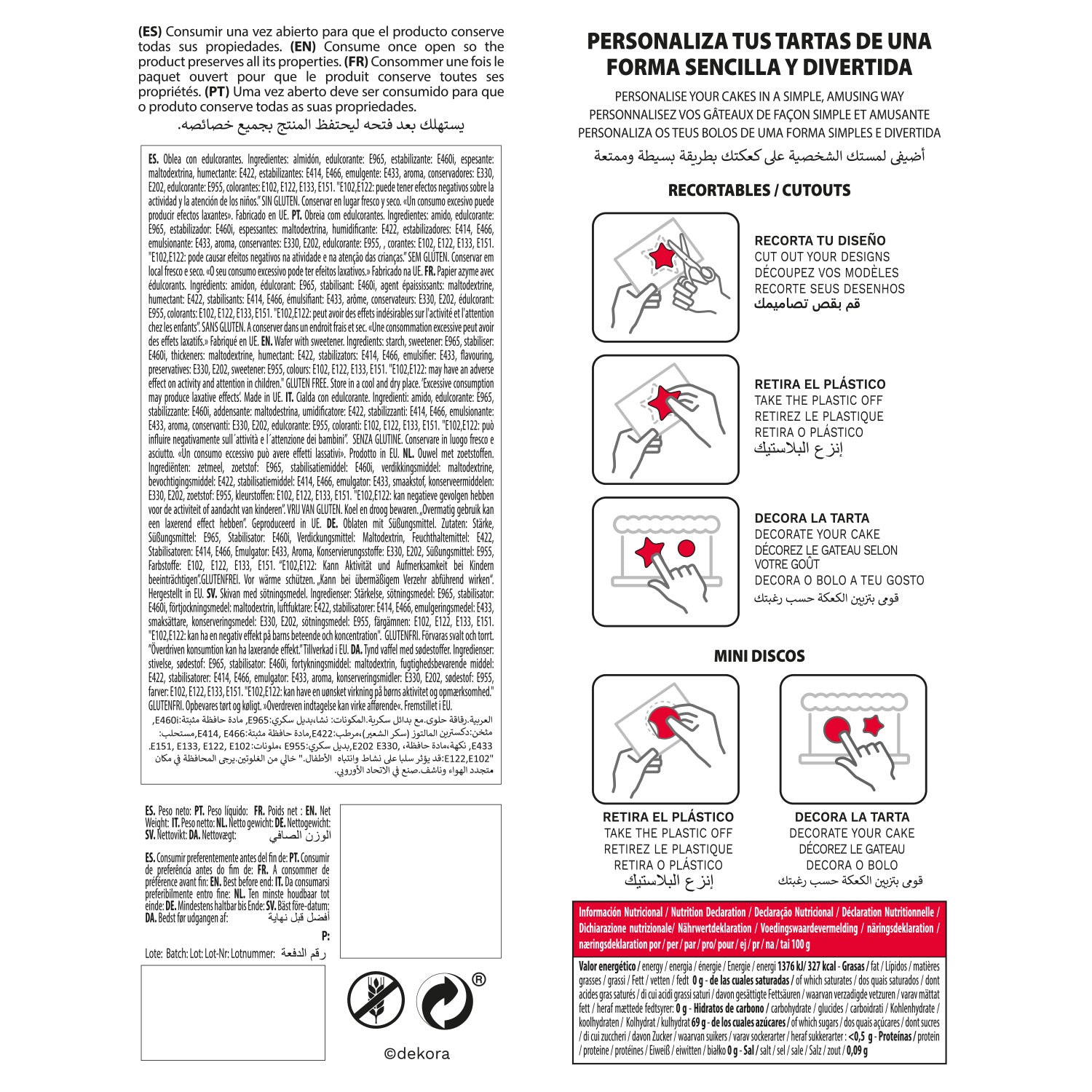 MIX DISQUES COMESTIBLES PAT'PATROUILLE 6U Ø 5,8CM