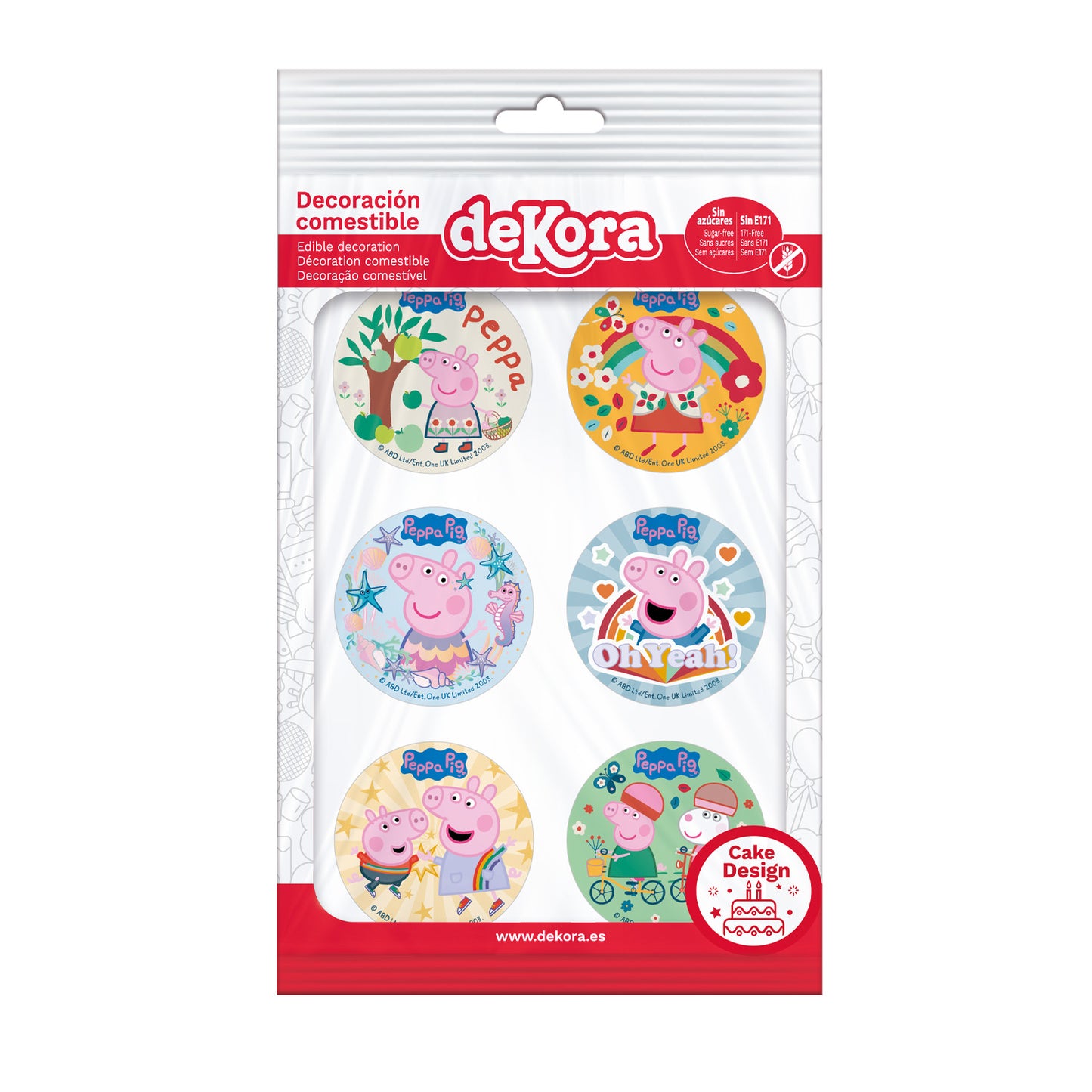 MIX DISQUES COMESTIBLES PEPPA PIG 6U Ø 5,8CM