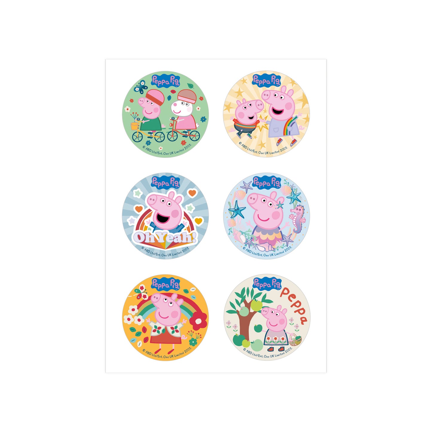 MIX DISQUES COMESTIBLES PEPPA PIG 6U Ø 5,8CM