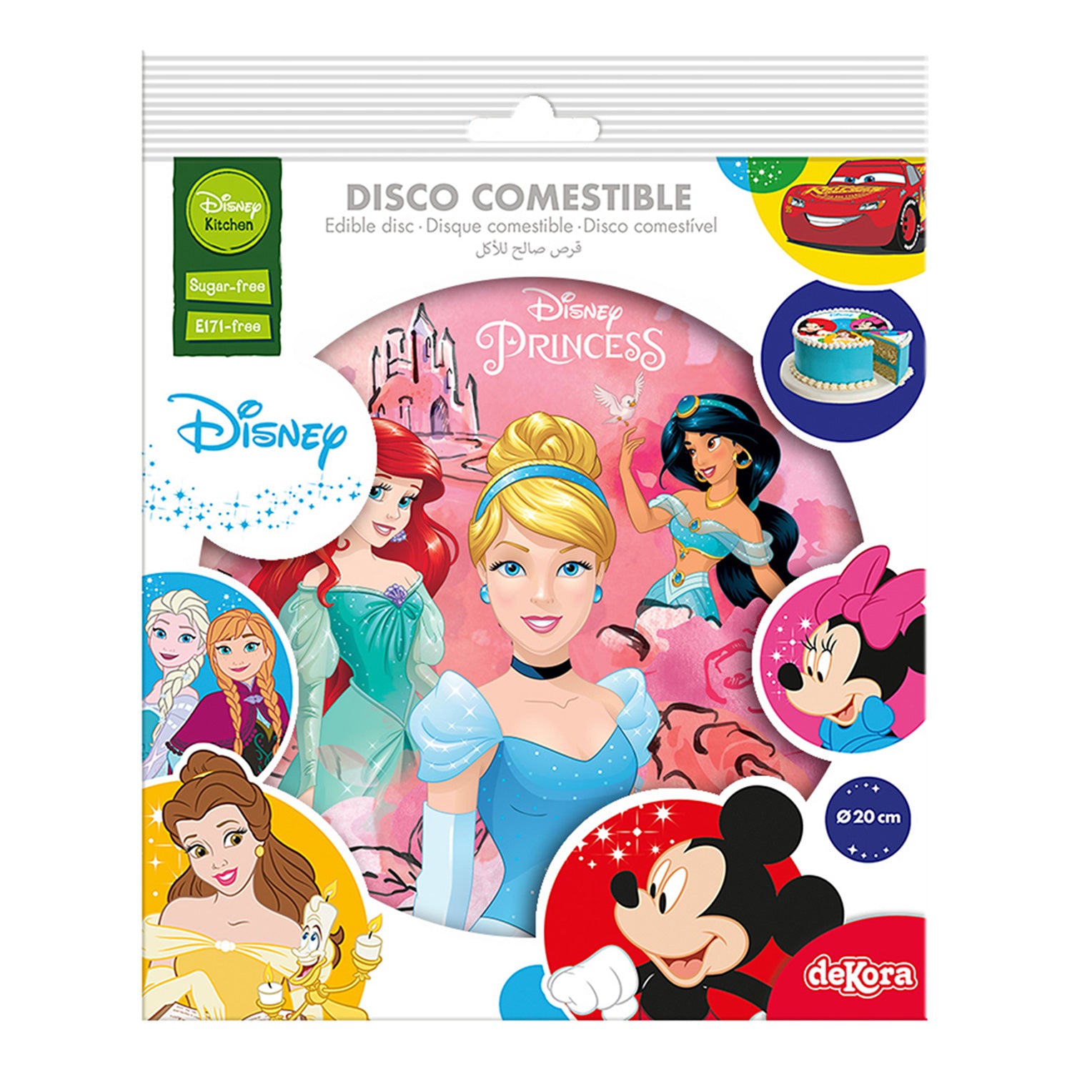 DISCO COMESTIBLE TARTA PRINCESAS ZERO 20CM