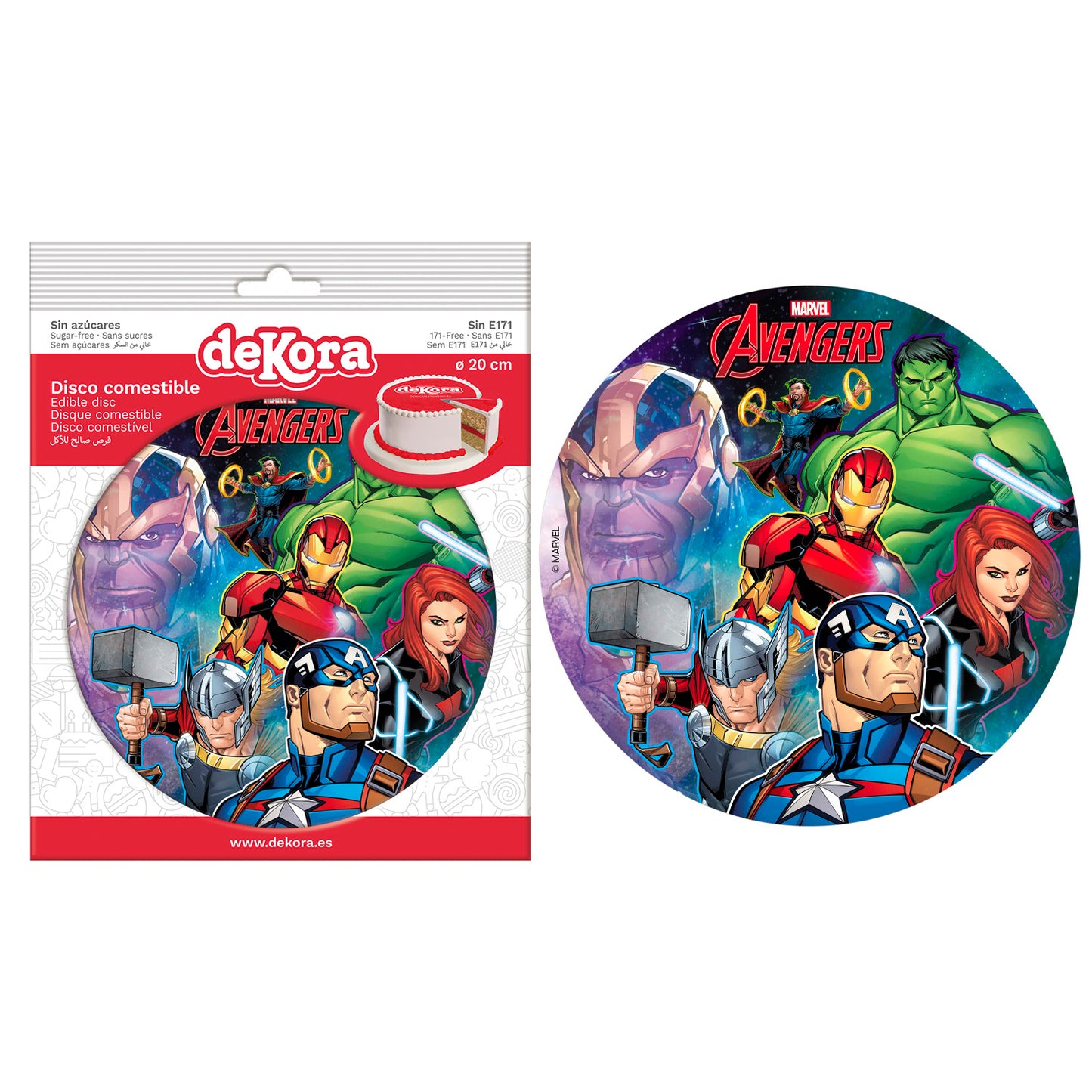 DISCO COMESTIBLE TARTA AVENGERS ZERO 20CM