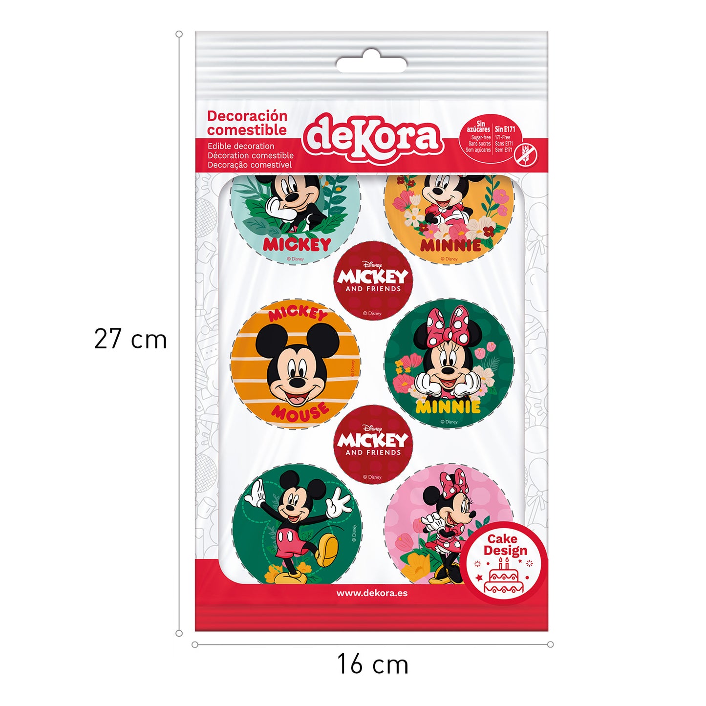 ASSORTIMENT DISQUES COMESTIBLES MICKEY & MINNIE ZERO 6U Ø 5,8CM