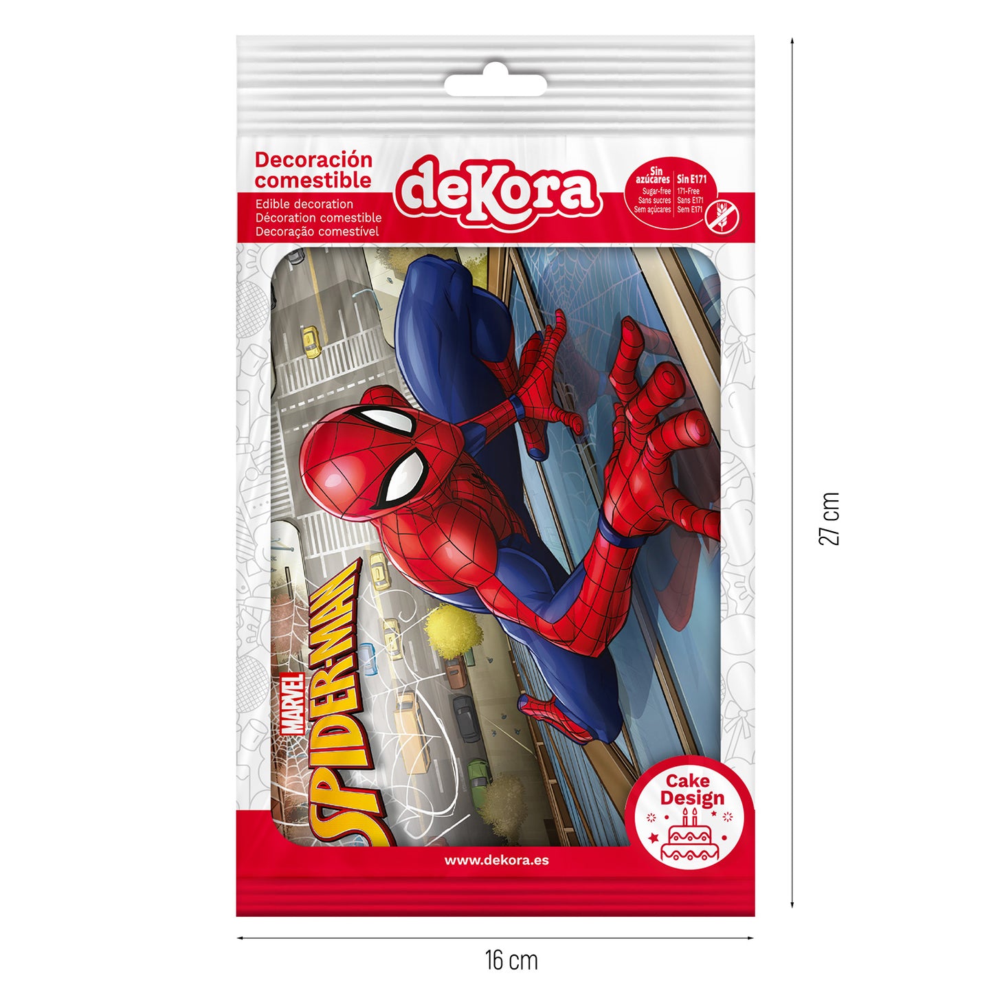 FONDANT DECORAZIONE TORTE SPIDERMAN A5 14,8X21CM
