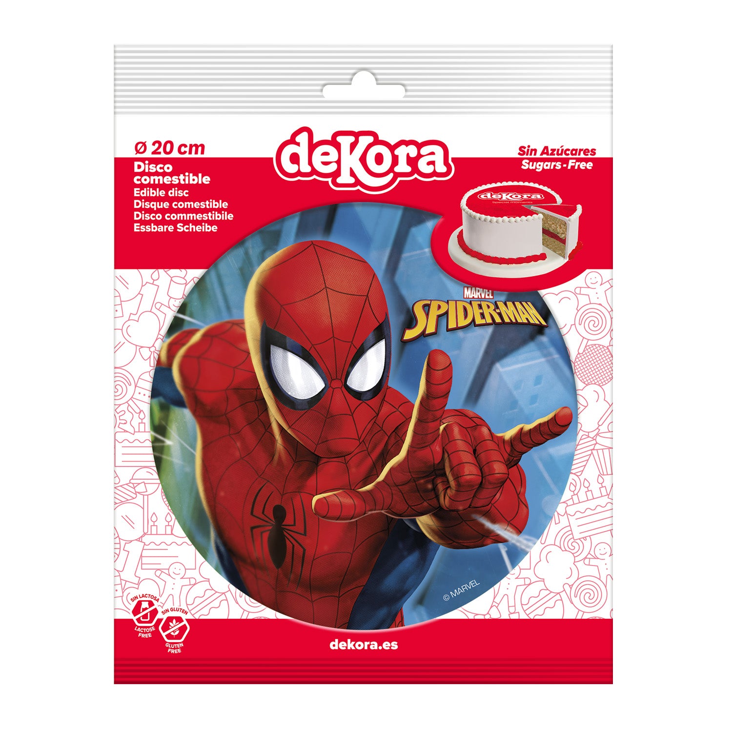 DISCO COMESTIBLE TARTA SPIDER-MAN 20CM