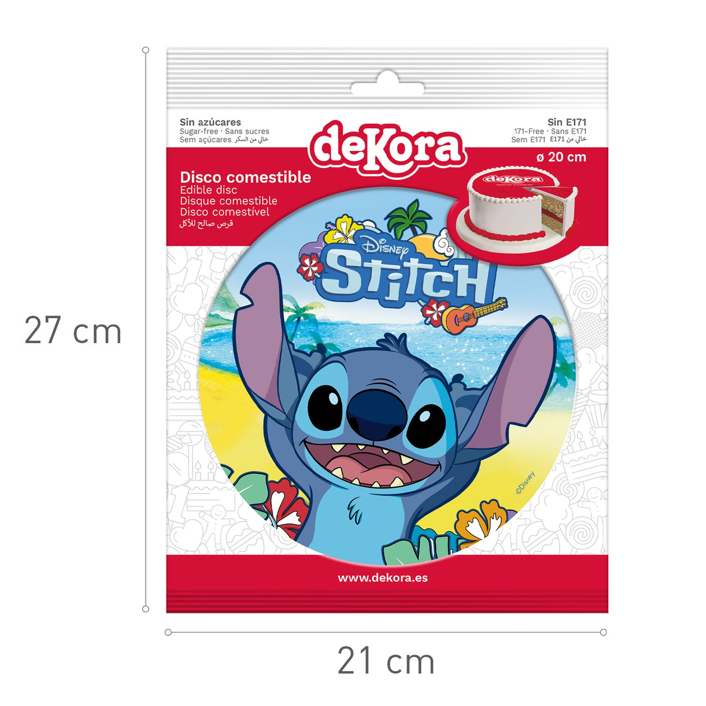 CAKE DECORATING EDIBLE DISCS STITCH 20CM
