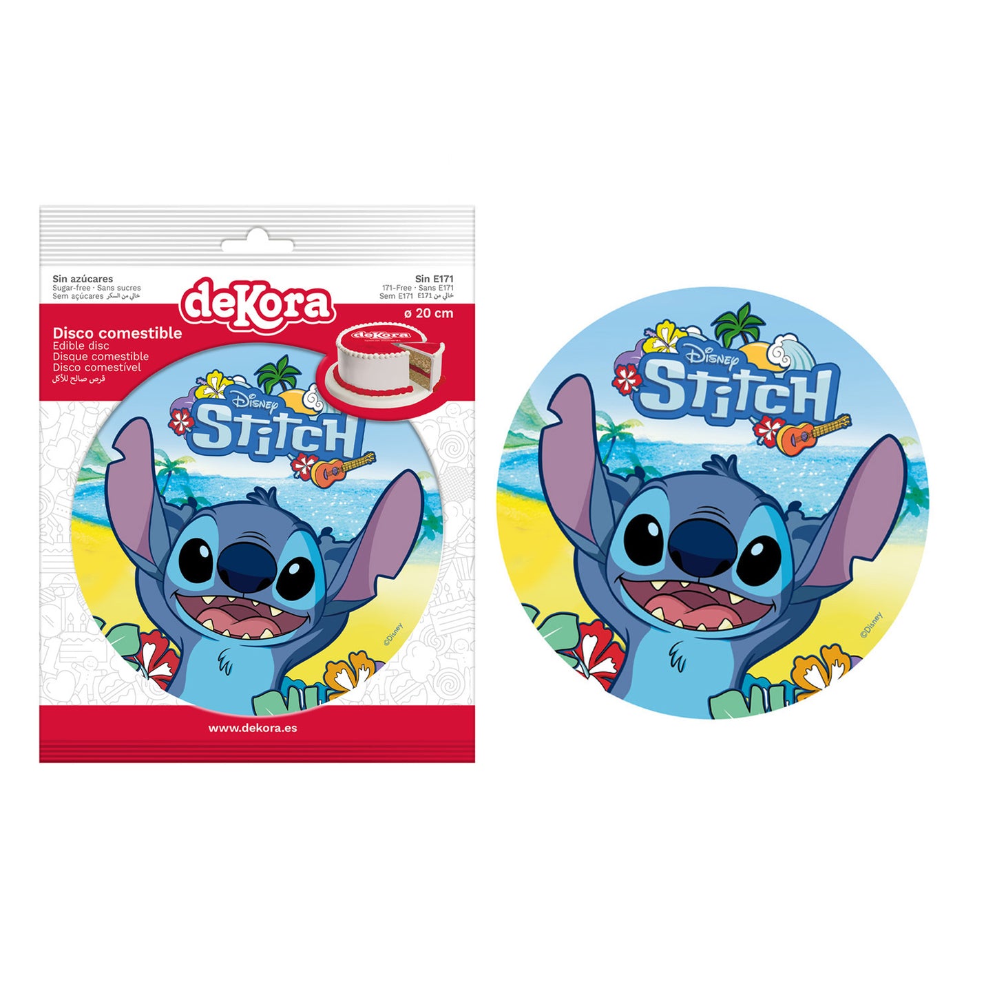 CAKE DECORATING EDIBLE DISCS STITCH 20CM