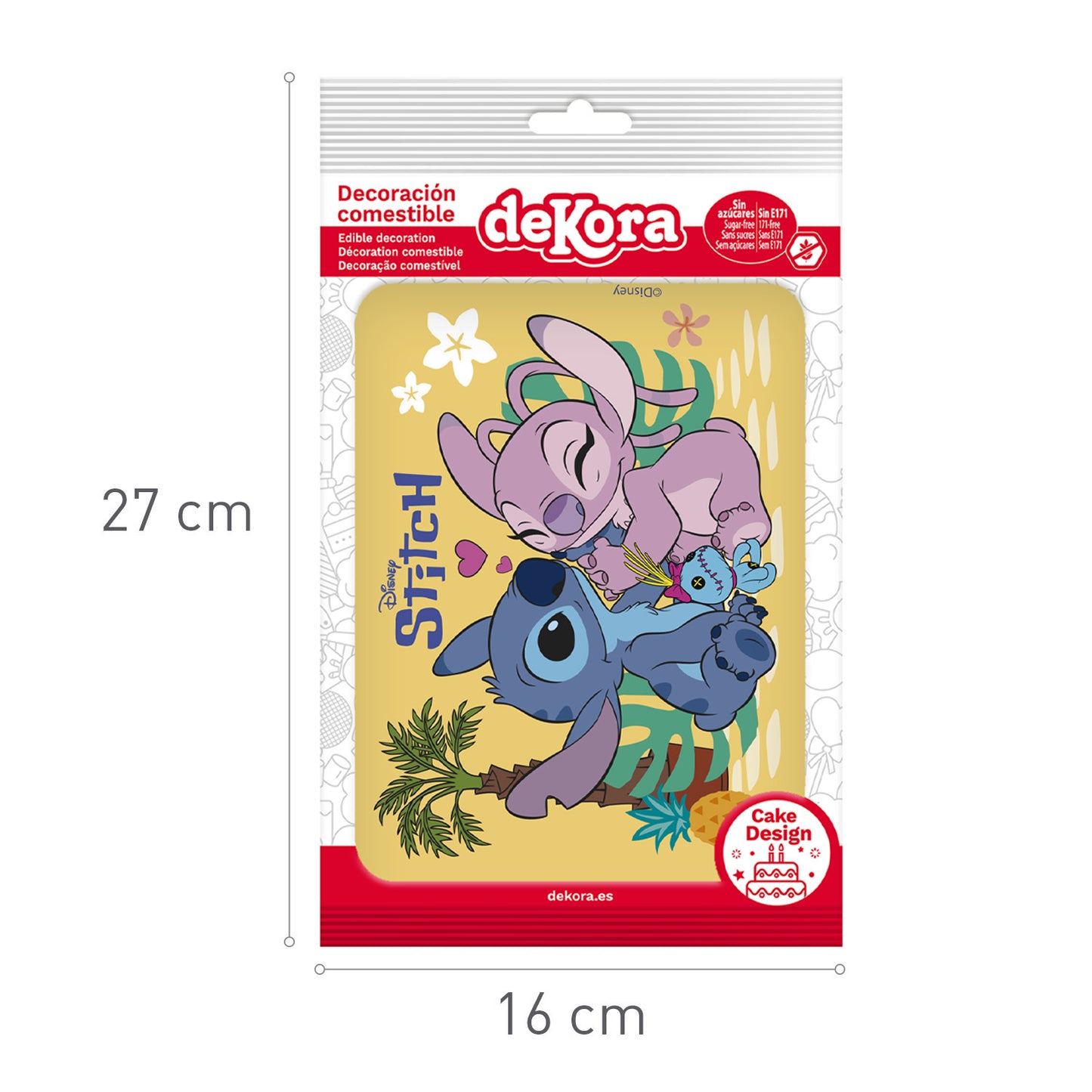 FEUILLE COMESTIBLE POUR GÂTEAU STITCH 14,8X21CM A5