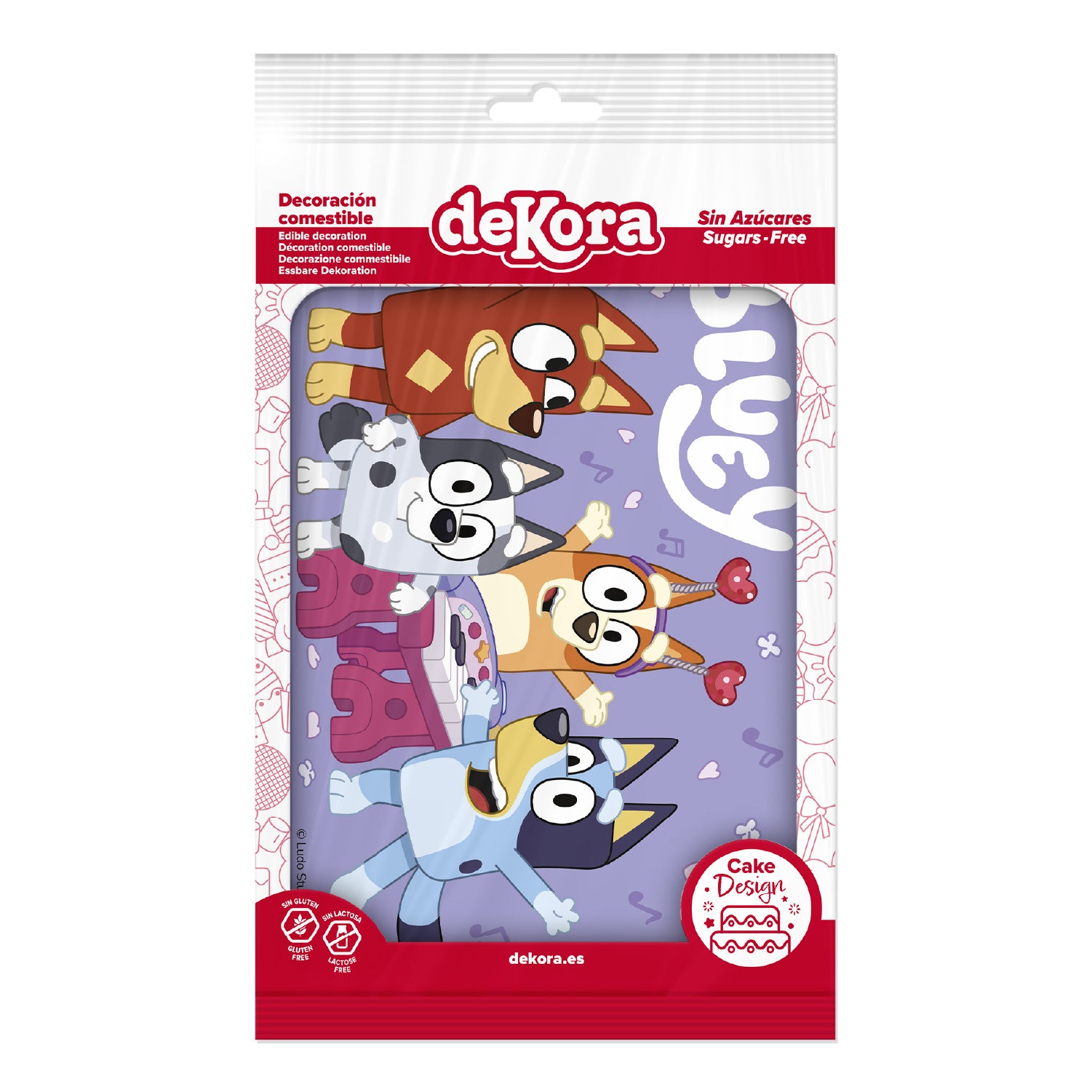 LAMINA COMESTIBLE TARTA BLUEY Y BINGO 14,8X21CM A5