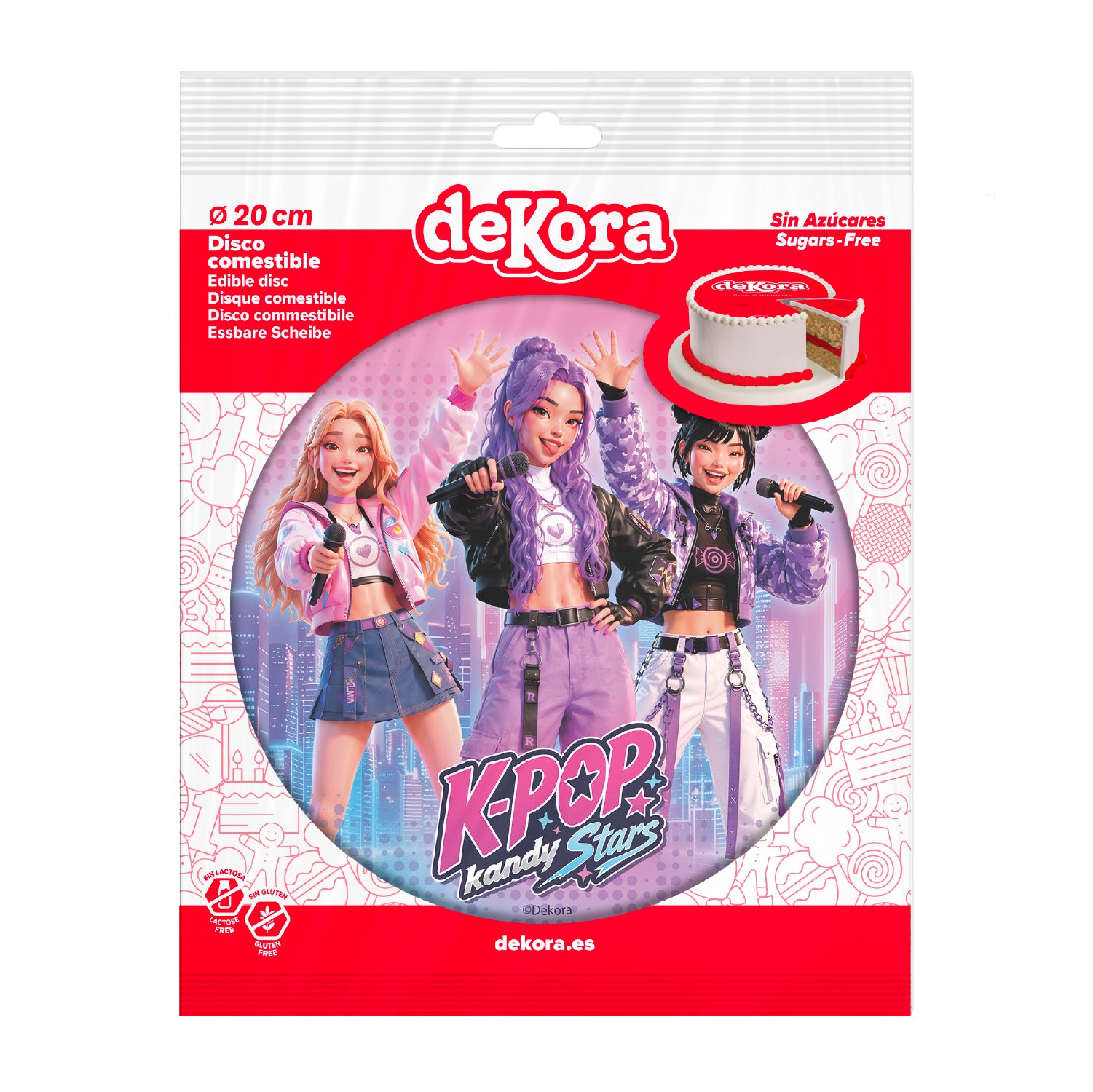 DISCOS DISCOS COMMESTIBLES TORTA KPOP KANDY STARS 20CM