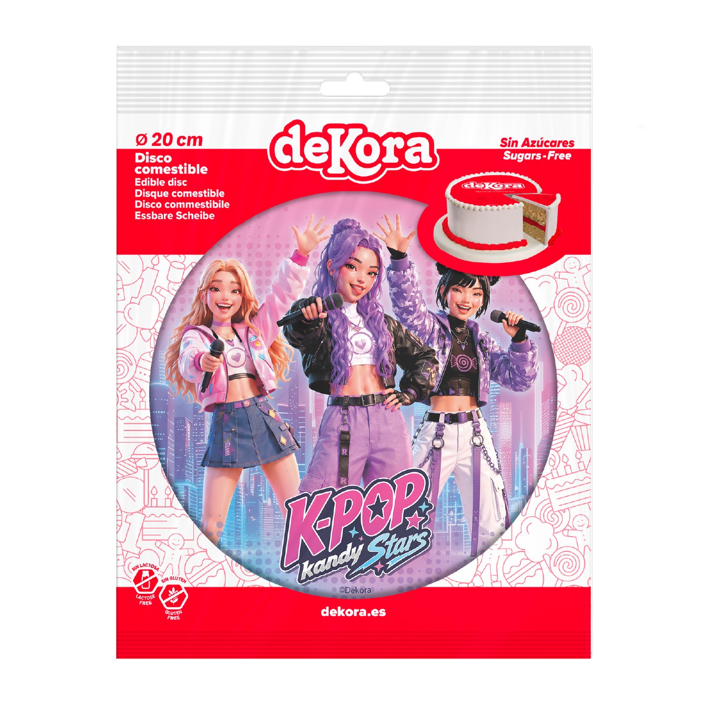 DISCOS DISCOS COMMESTIBLES TORTA KPOP KANDY STARS 20CM