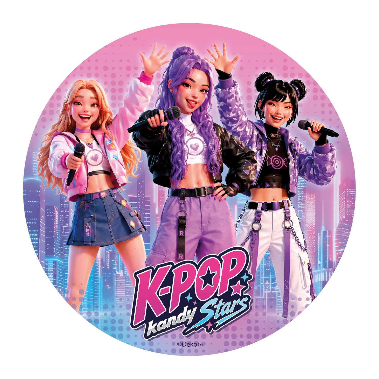 DISCOS DISCOS COMMESTIBLES TORTA KPOP KANDY STARS 20CM