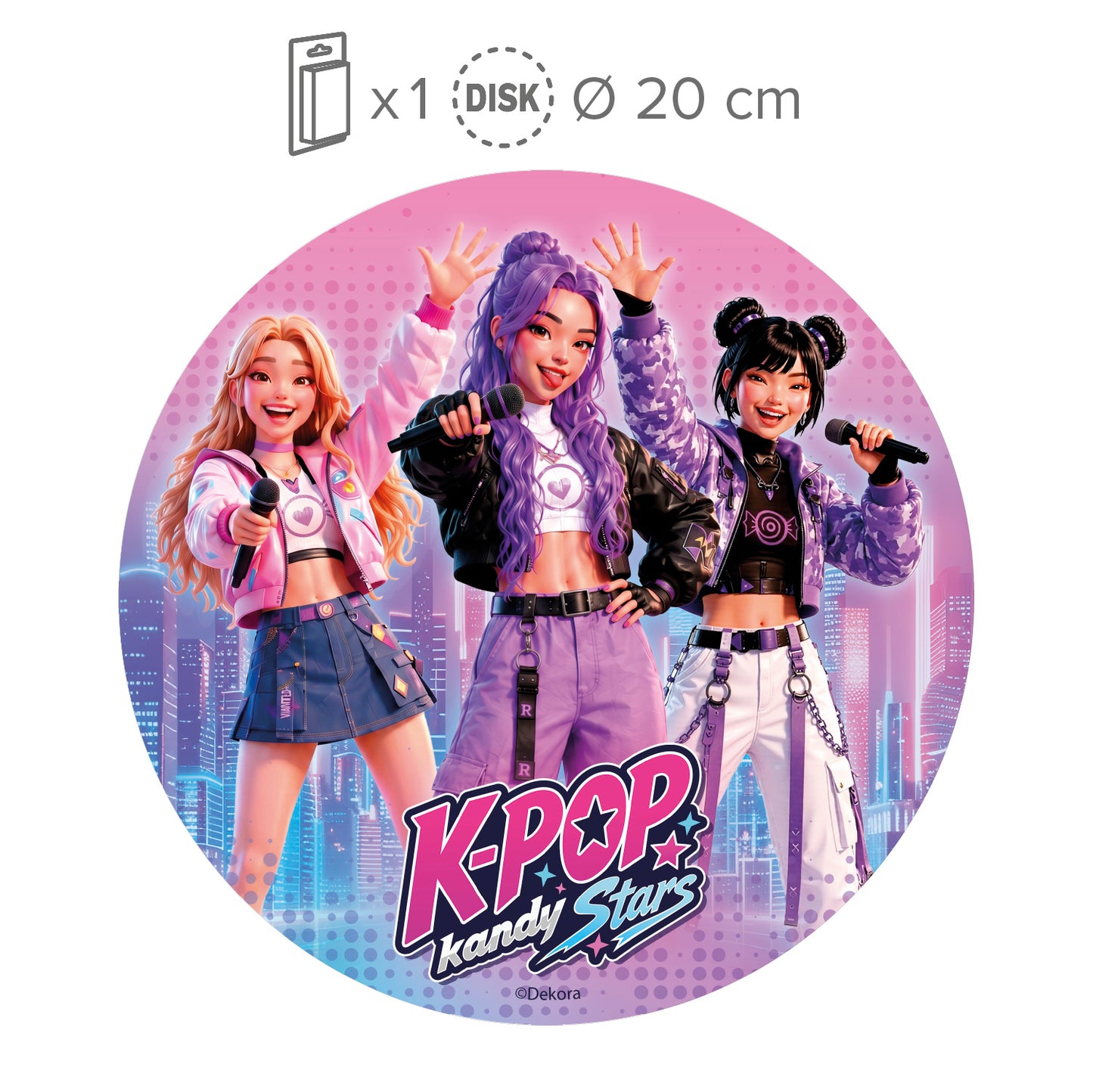 DISCOS DISCOS COMMESTIBLES TORTA KPOP KANDY STARS 20CM