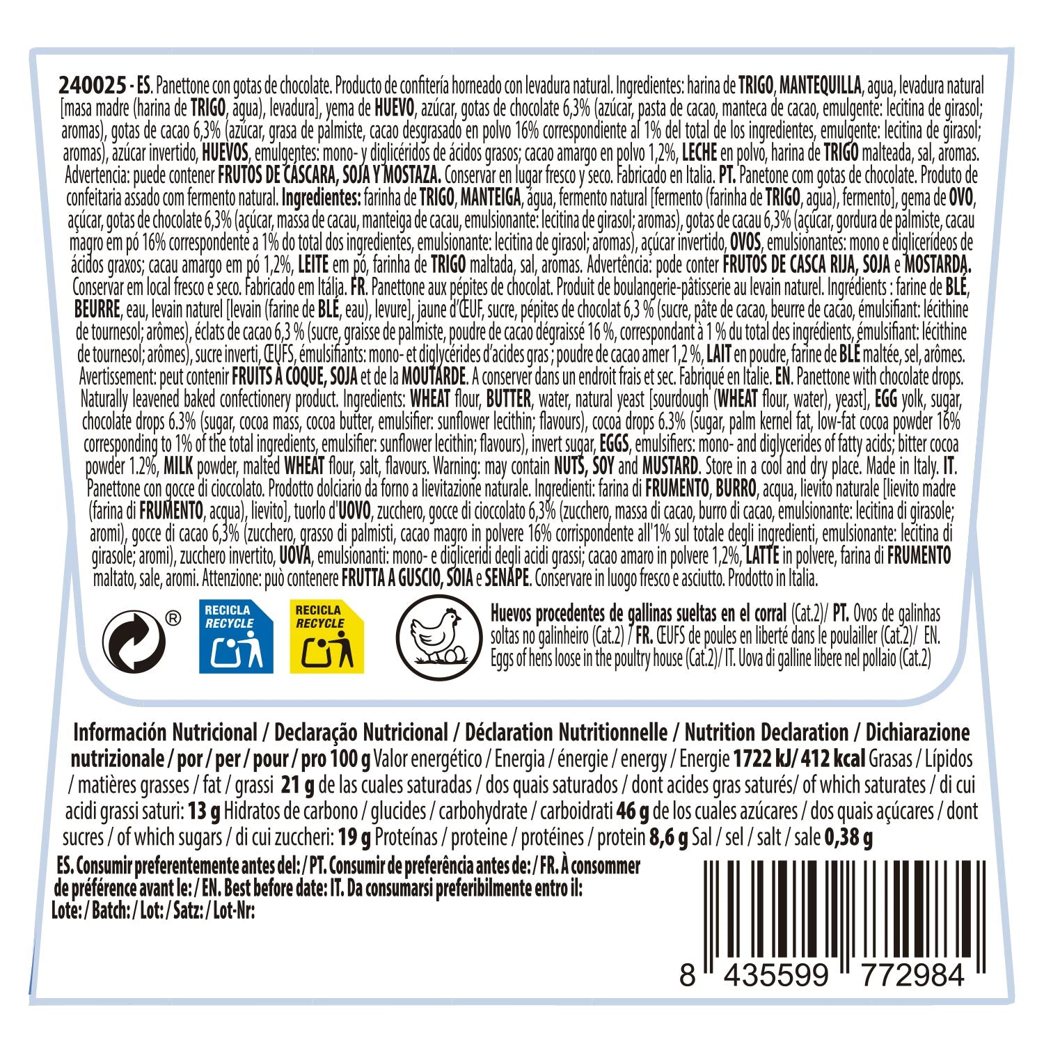 PANETTONE CON CHOCOLATE PAW PATROL 100GR