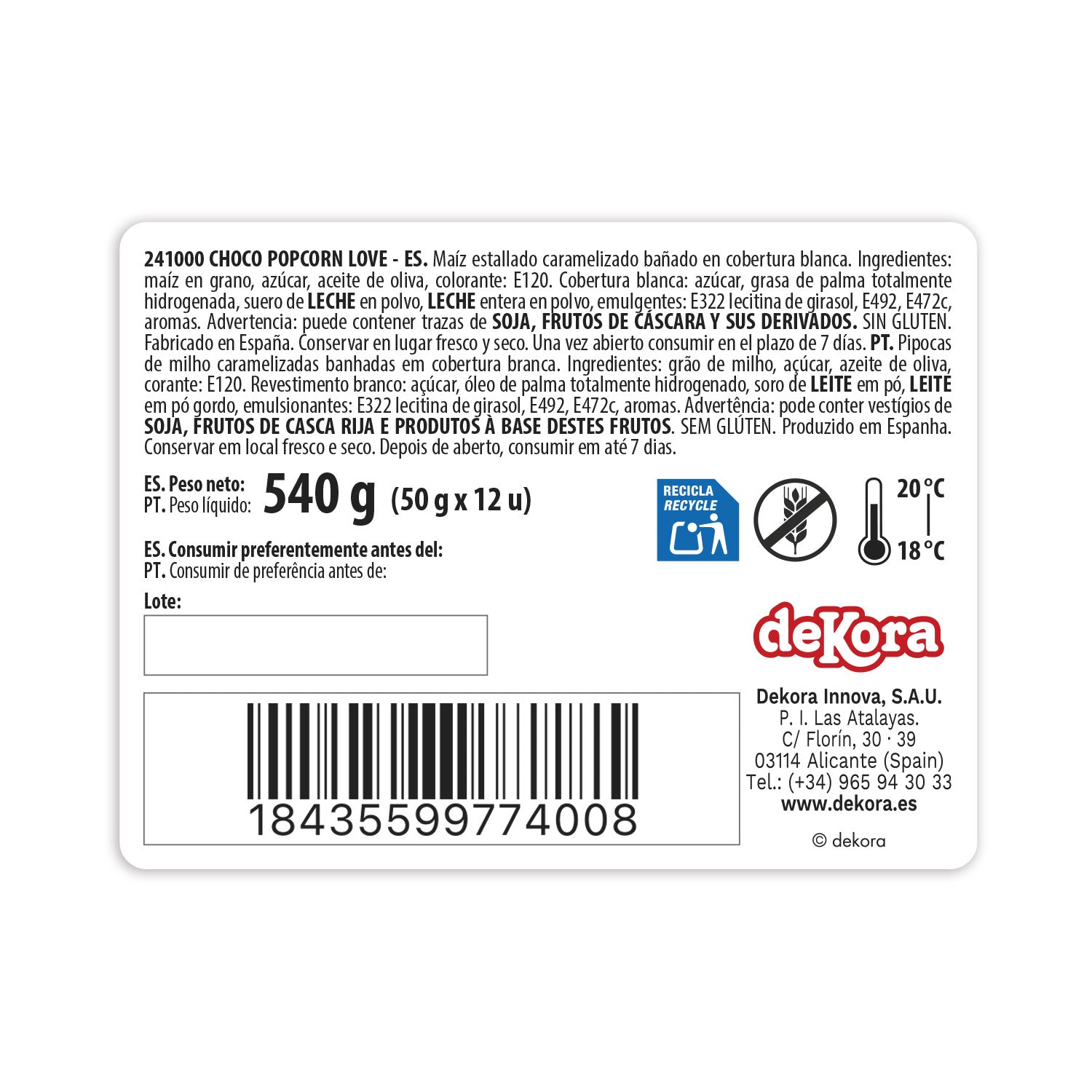 CHOCO POP-CORN LOVE 45GR