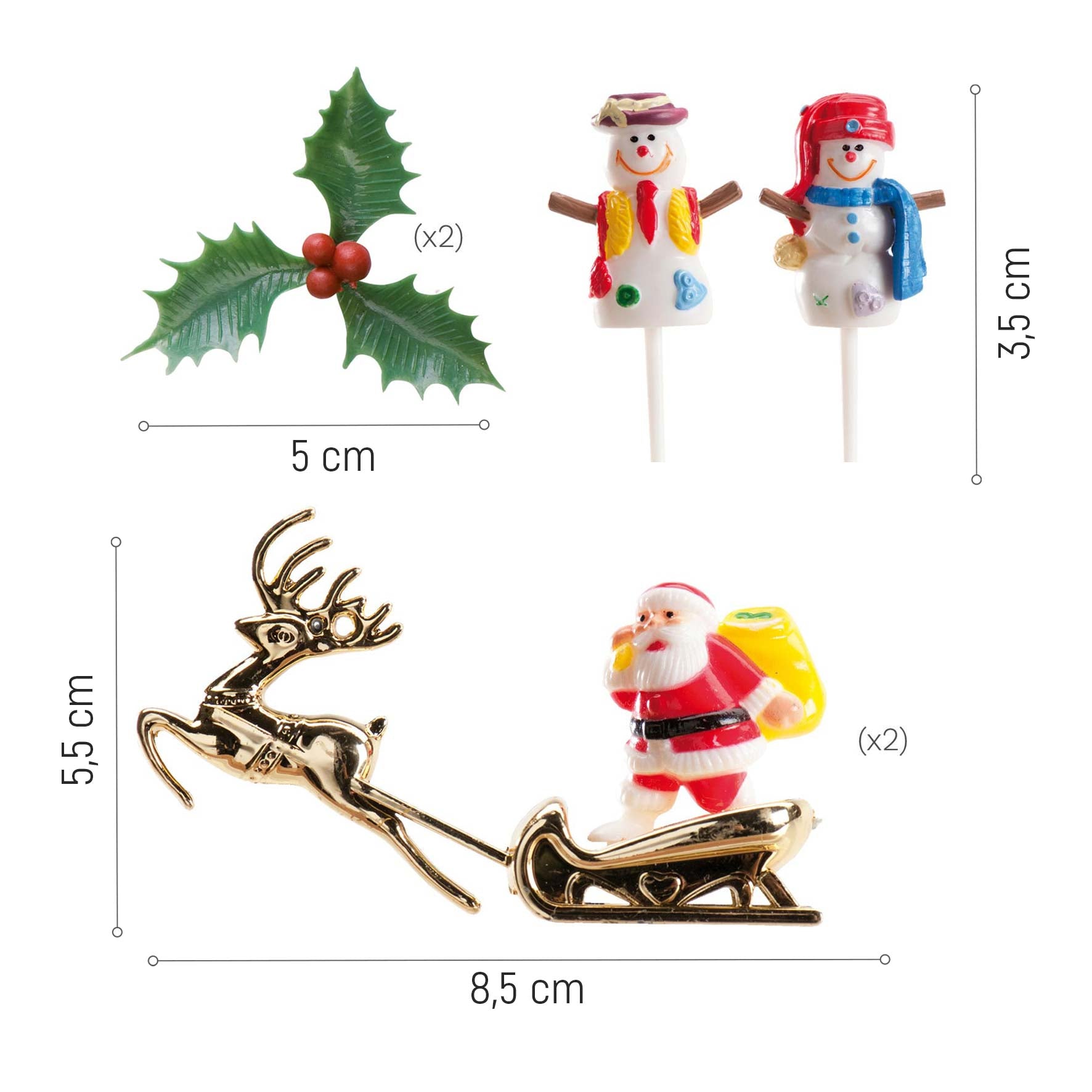 CAKE TOPPER PLASTIC FIGURE 3 MODELS, 6 PCS, 12 BAGS