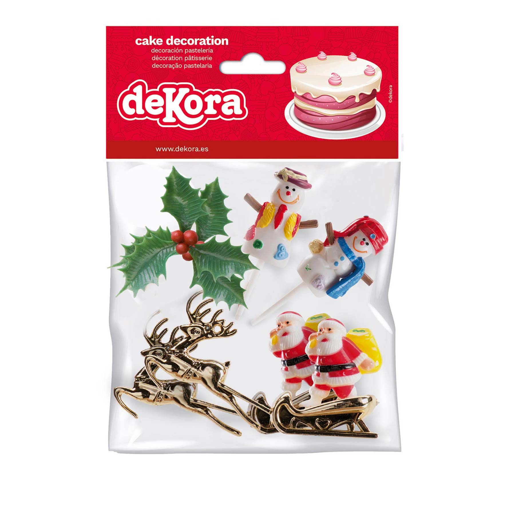 CAKE TOPPER FIGURA DE PLÁSTICO 3 MODELOS, 6 UNDS, 12 SAQUINHOS