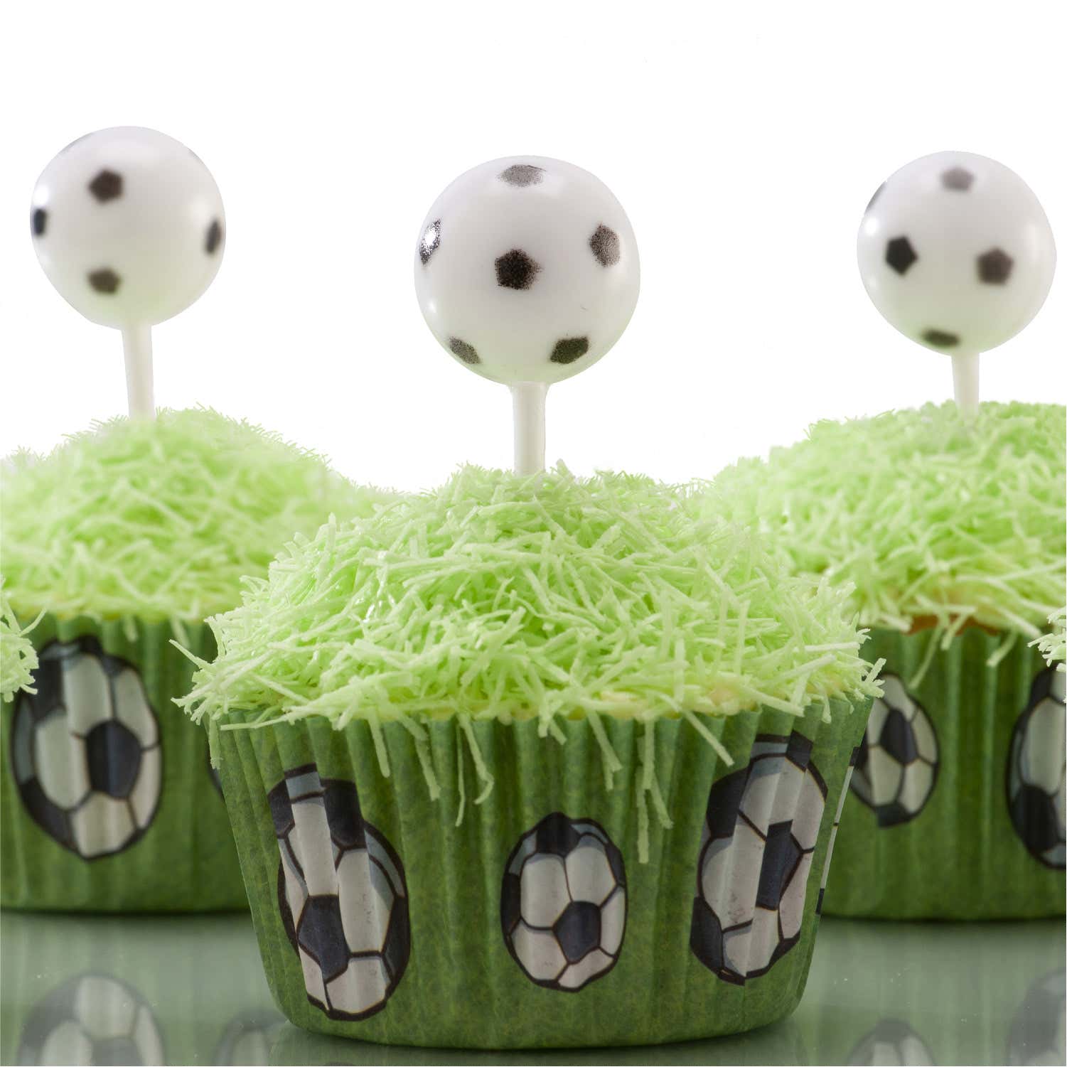 CAKE TOPPER FIGURE DI PLASTICA PALLONI DA CALCIO 6 PZ, 12 SACCHETTI