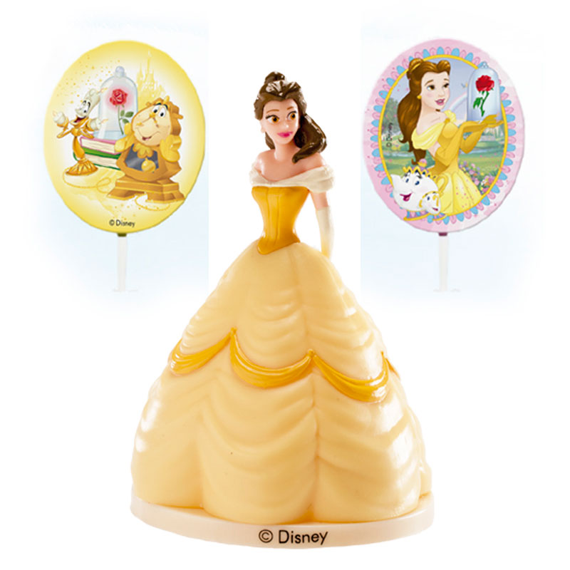 KIT PVC CON PINCHOS "PRINCESA BELLA" PARA DECORAR TARTAS