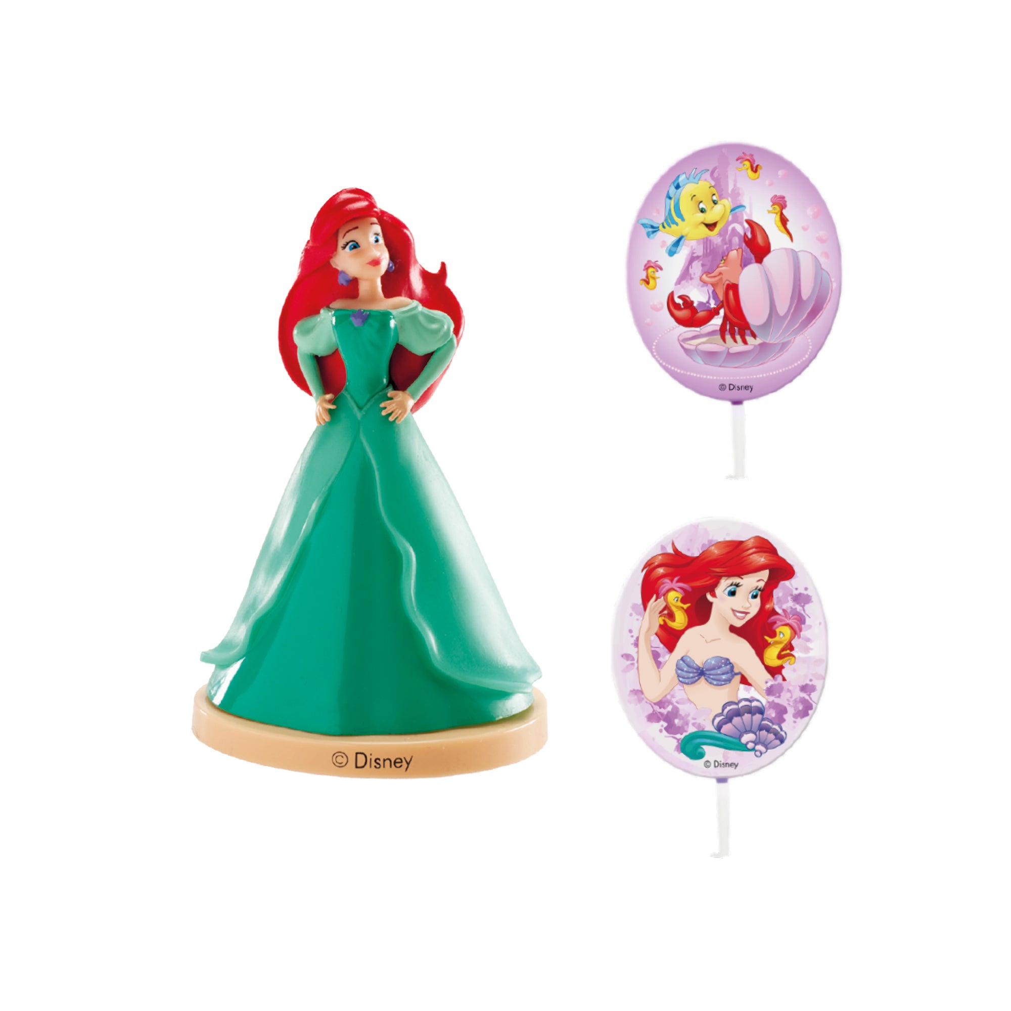 KIT PVC CON PINCHOS "PRINCESA ARIEL" PARA DECORAR TARTAS