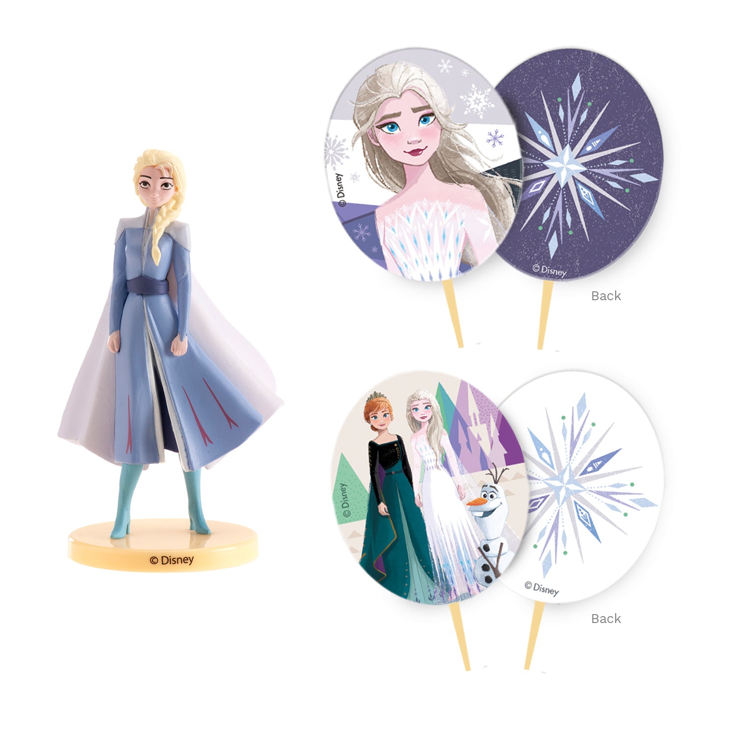 KIT PVC CON PINCHOS FROZEN 2 ELSA PARA DECORAR TARTAS