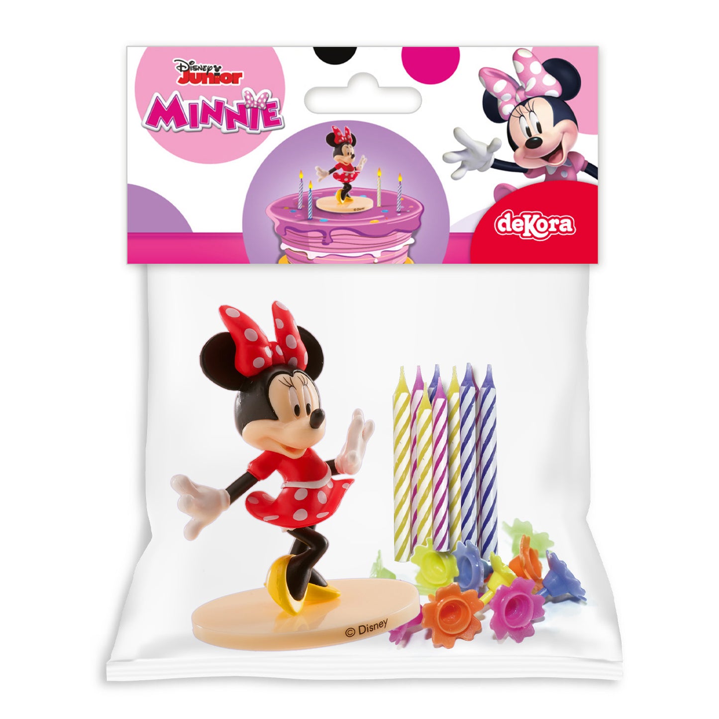 PVC MINNIE MOUSE KIT WITH 10 CANDLES TO DECORATE CAKES