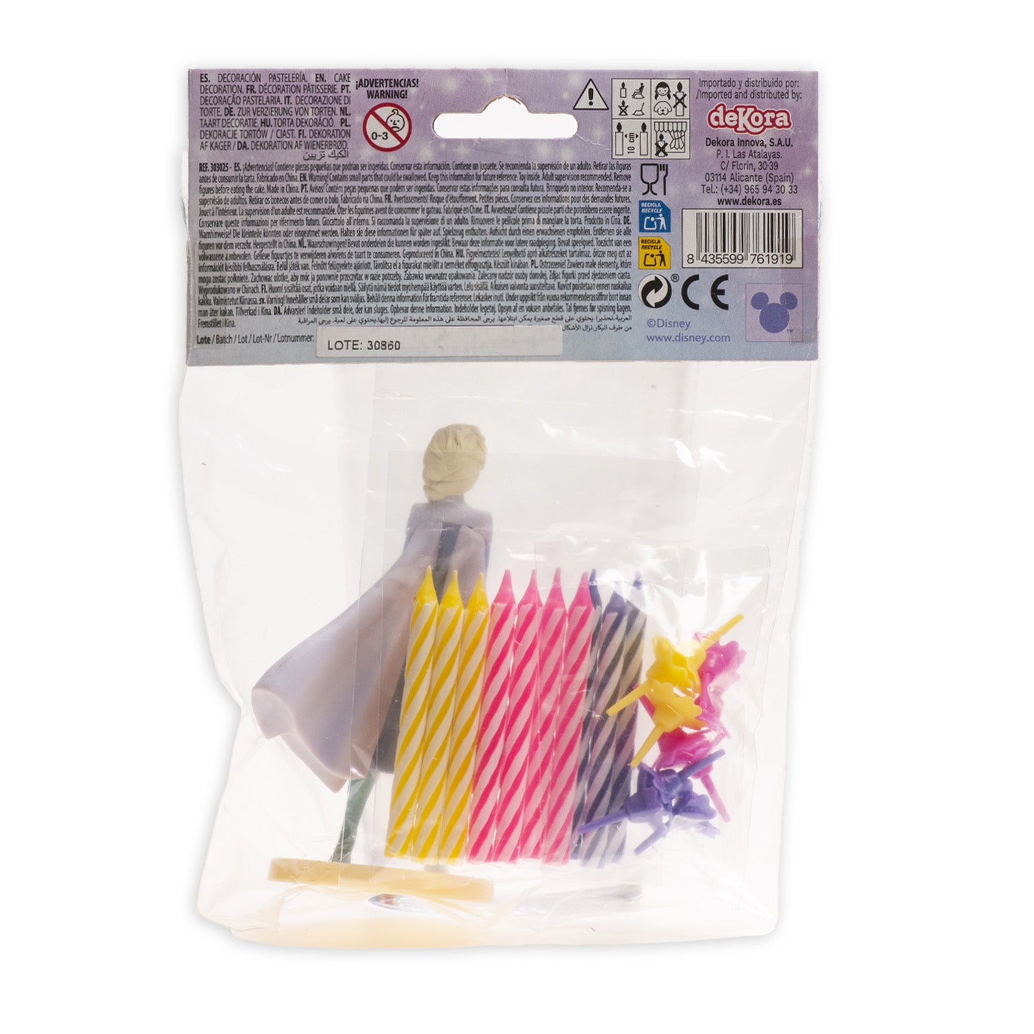 KIT PVC RETAIL FROZEN CON 10 CANDELE PER DECORARE LE TORTE
