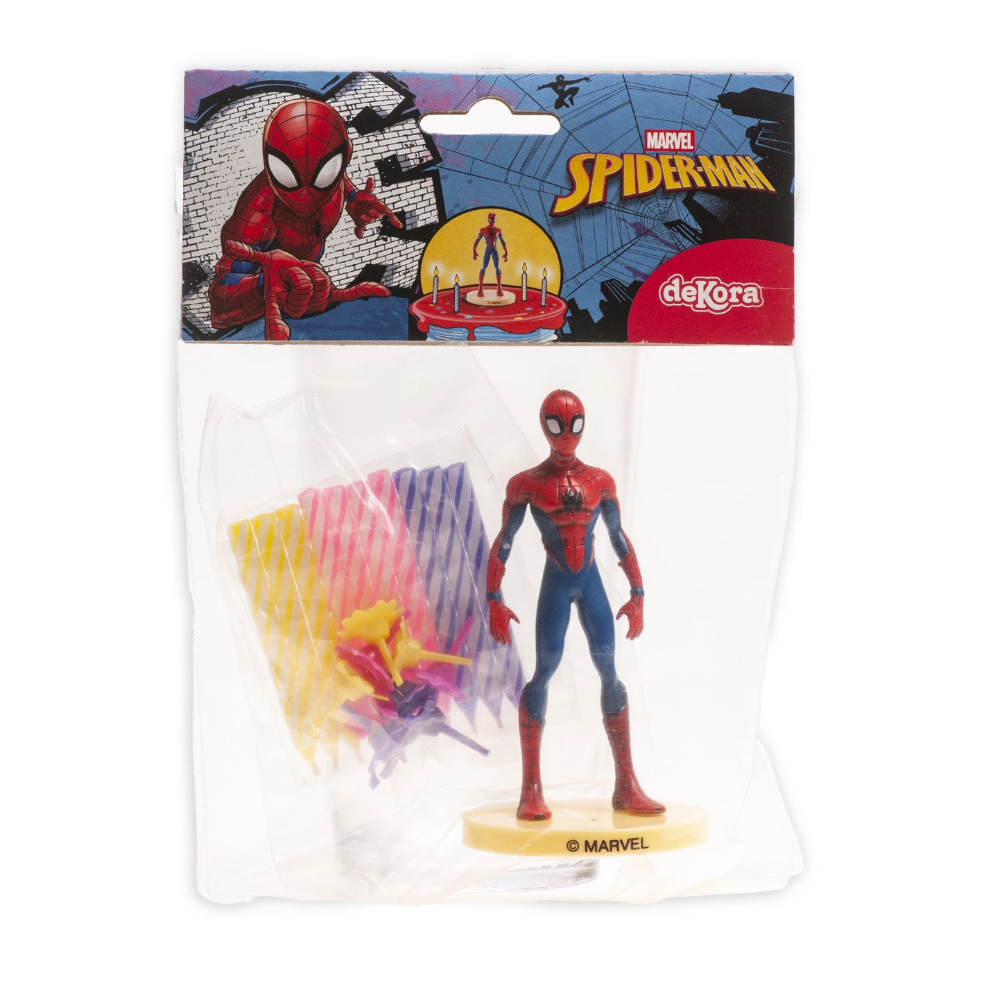 KIT PVC SPIDERMAN AVEC 10 BOUGIES POUR DÉCORER LES GÂTEAUX